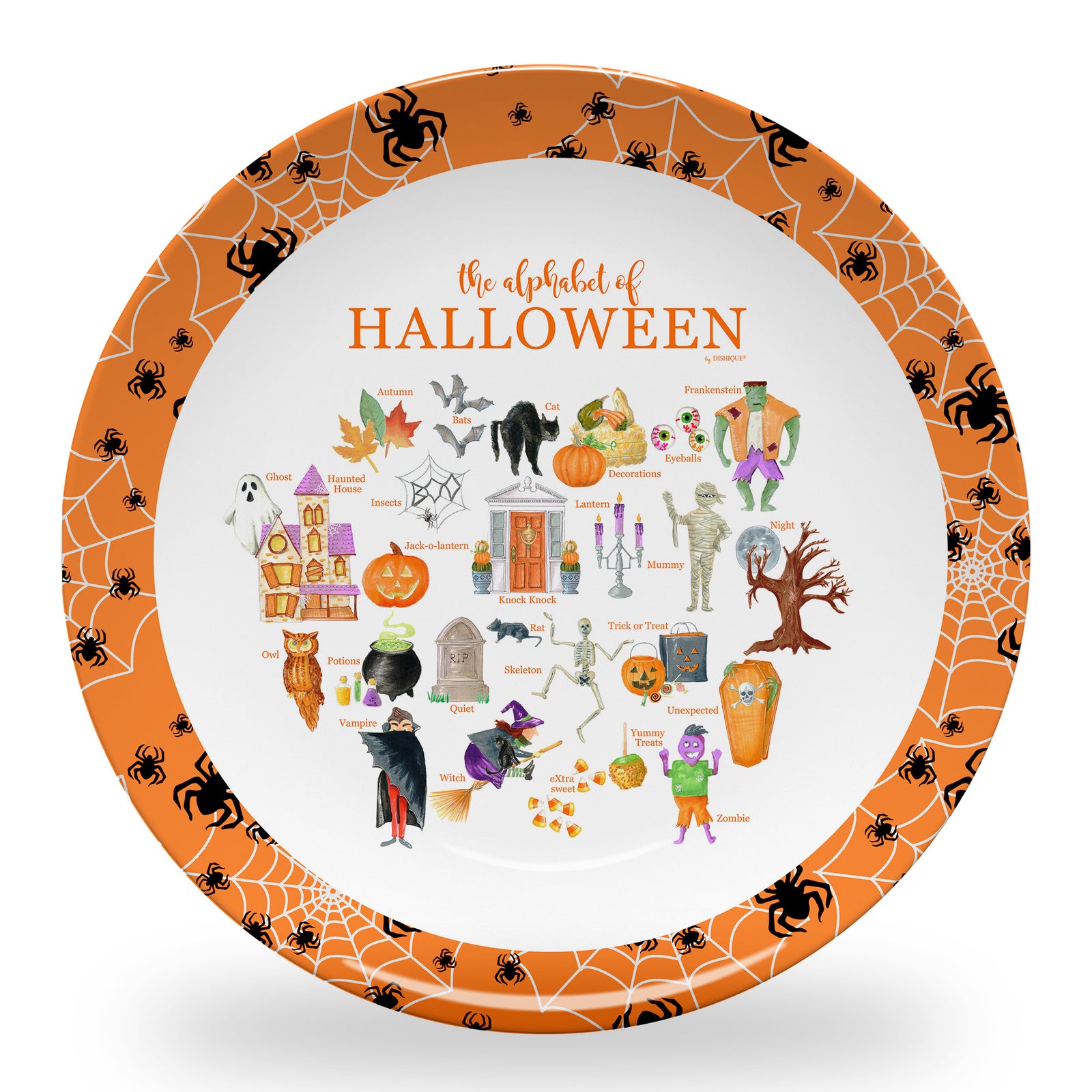 Halloween Alphabet 10" DecoWare Plastic Plate