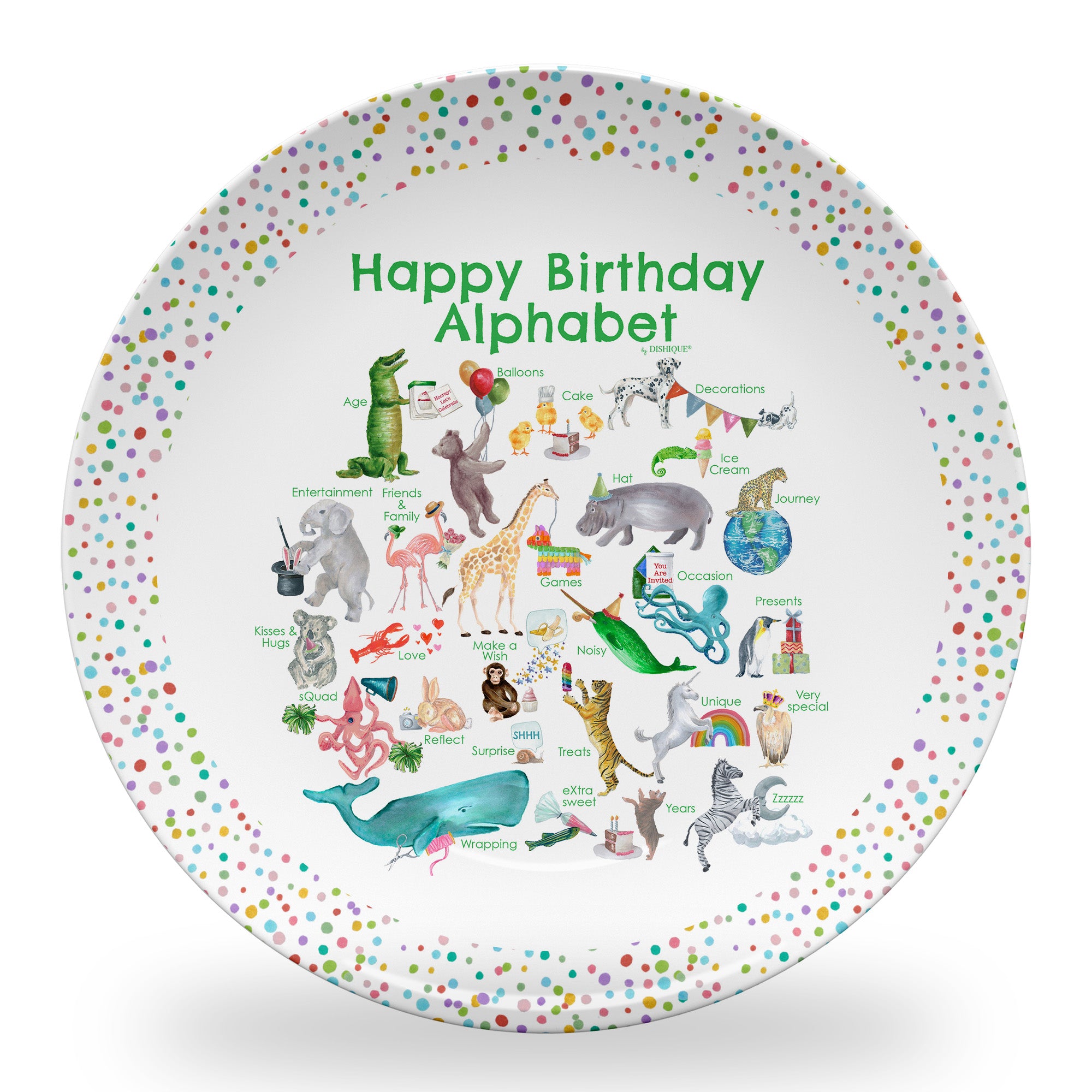 Happy Birthday Alphabet 10" Plastic Plate