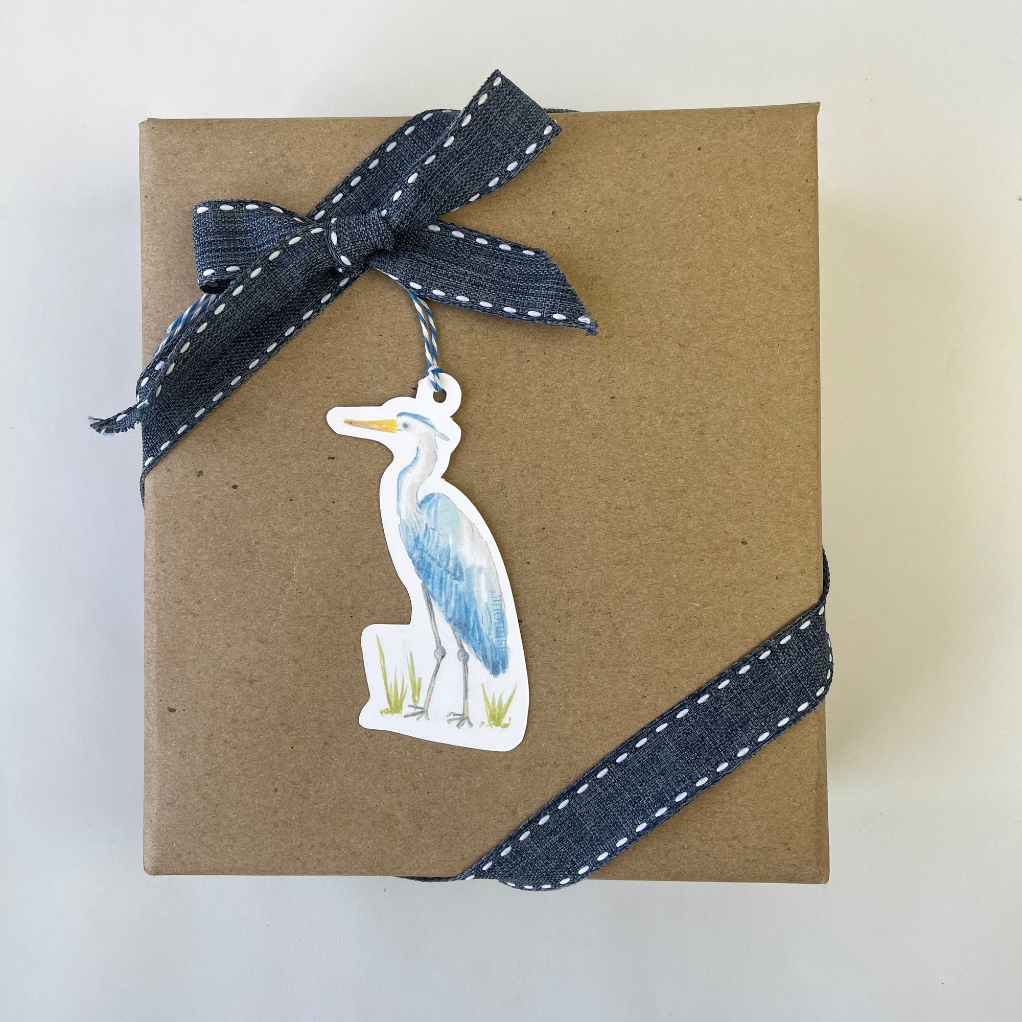 Blue Heron Gift Tag Pack of 8