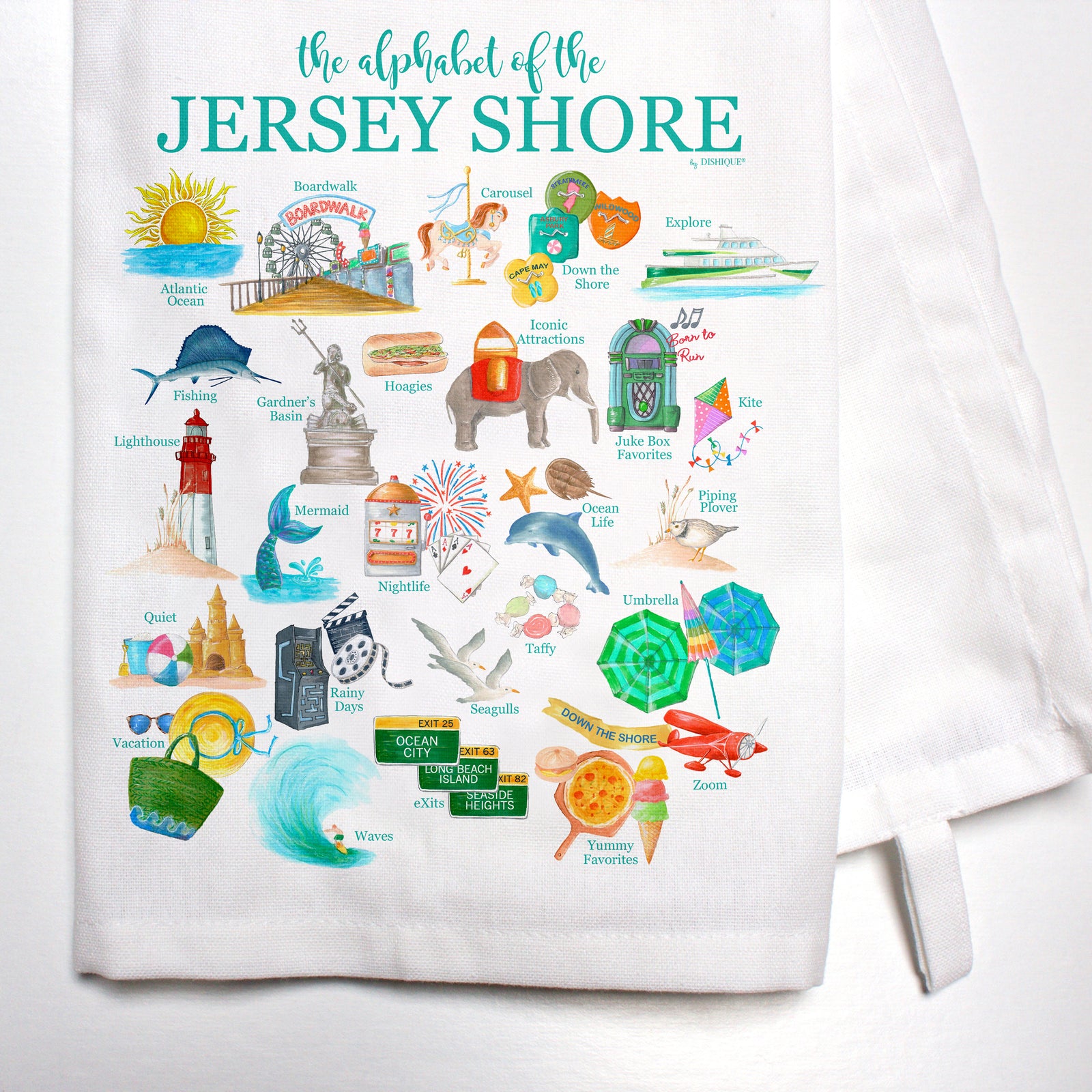 Jersey Shore Alphabet Bar Towel