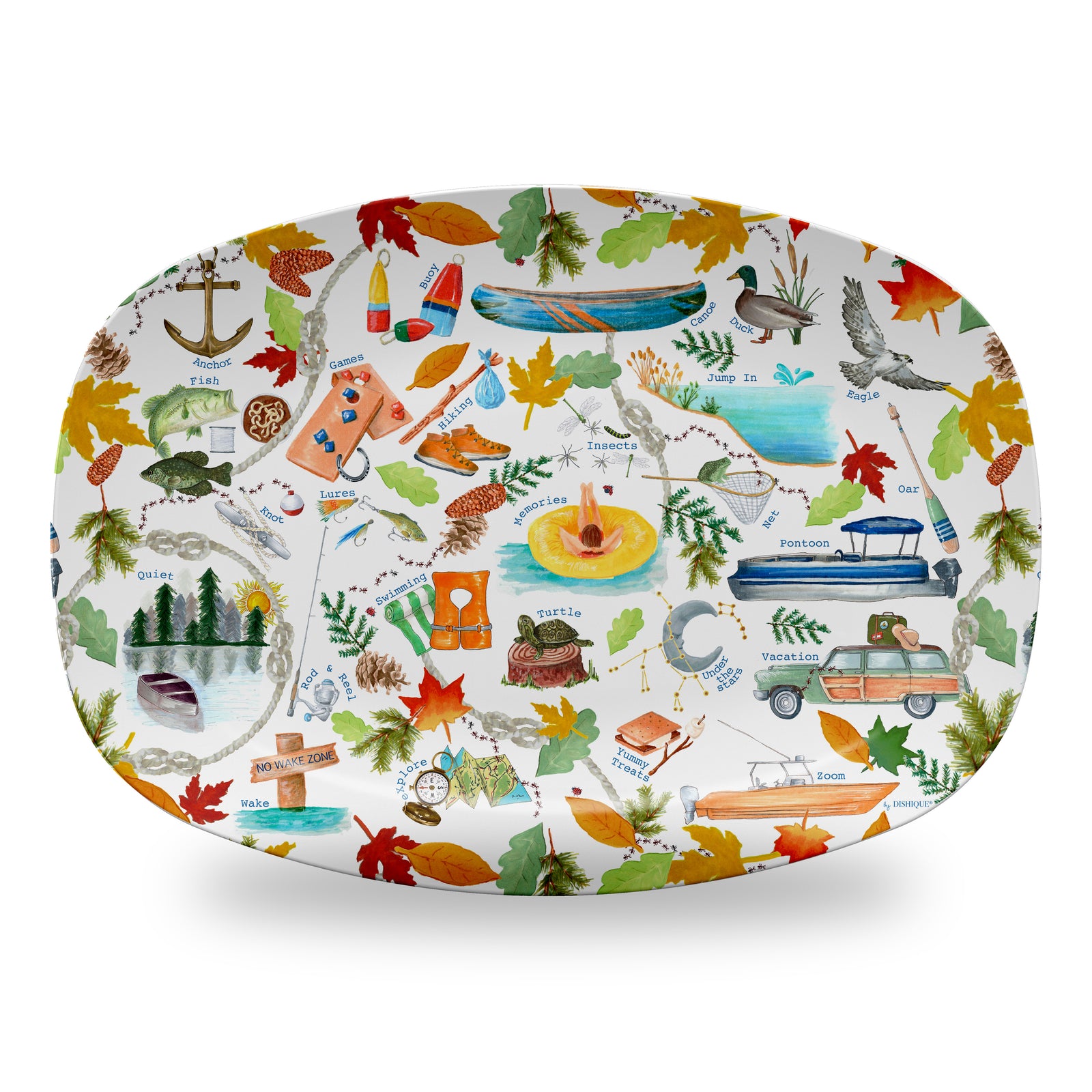 Lake Life Alphabet Pattern 14" DecoWare Polymer Platter