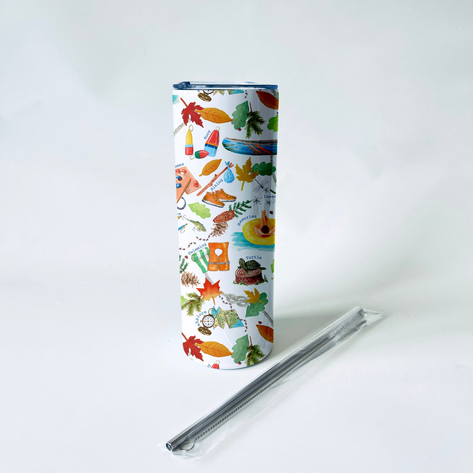 Lake Life Alphabet Pattern 20 oz. Skinny Tumbler