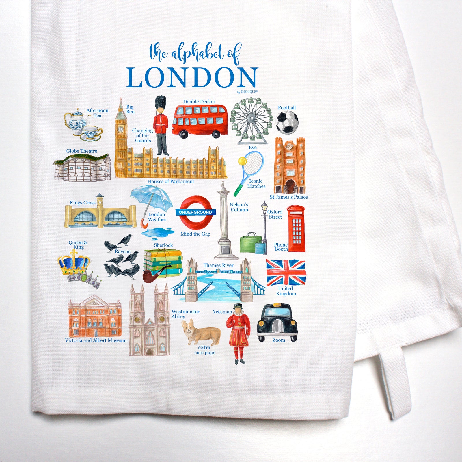 London Alphabet Bar Towel