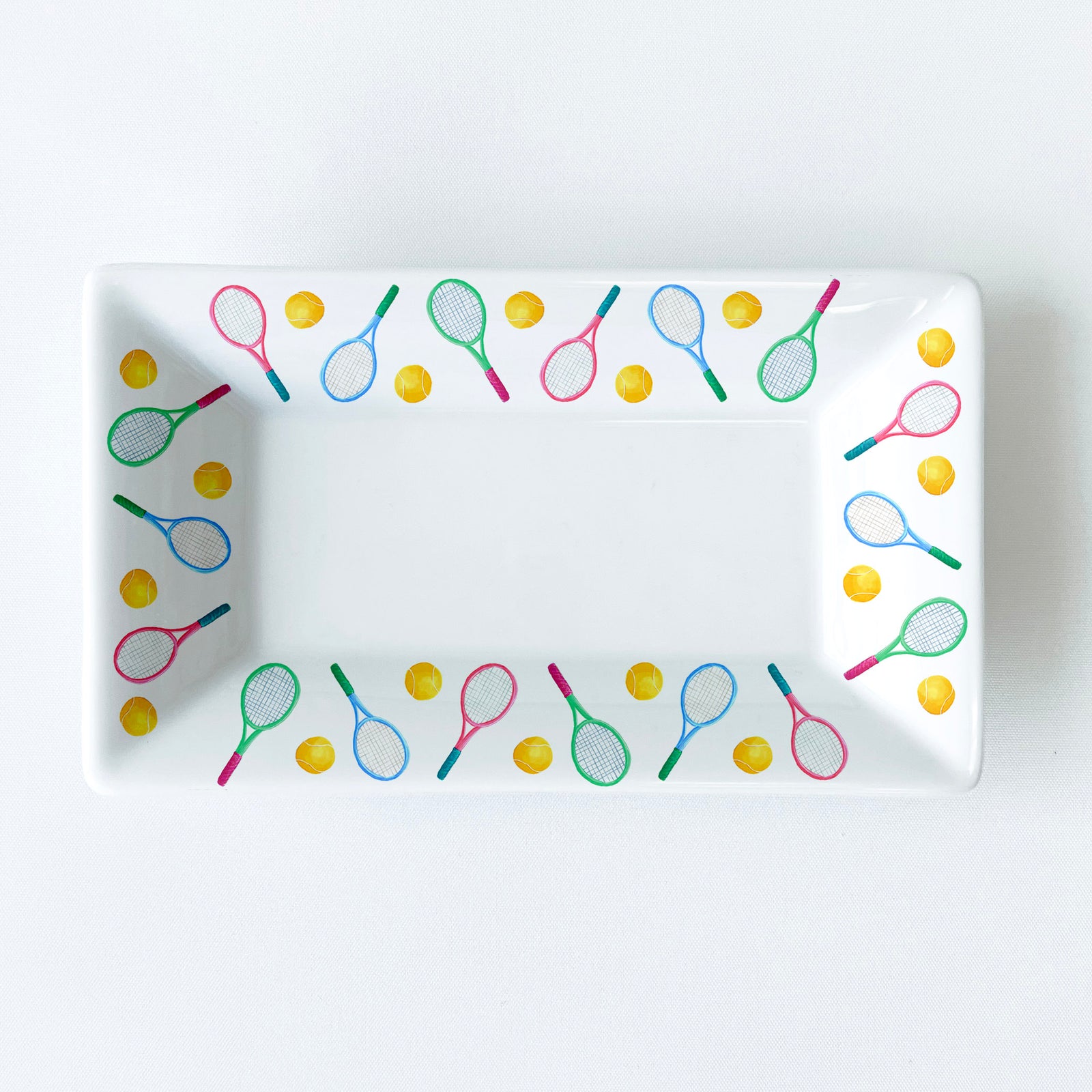 Tennis Racquet Pattern 6.25" Long Mini Dish