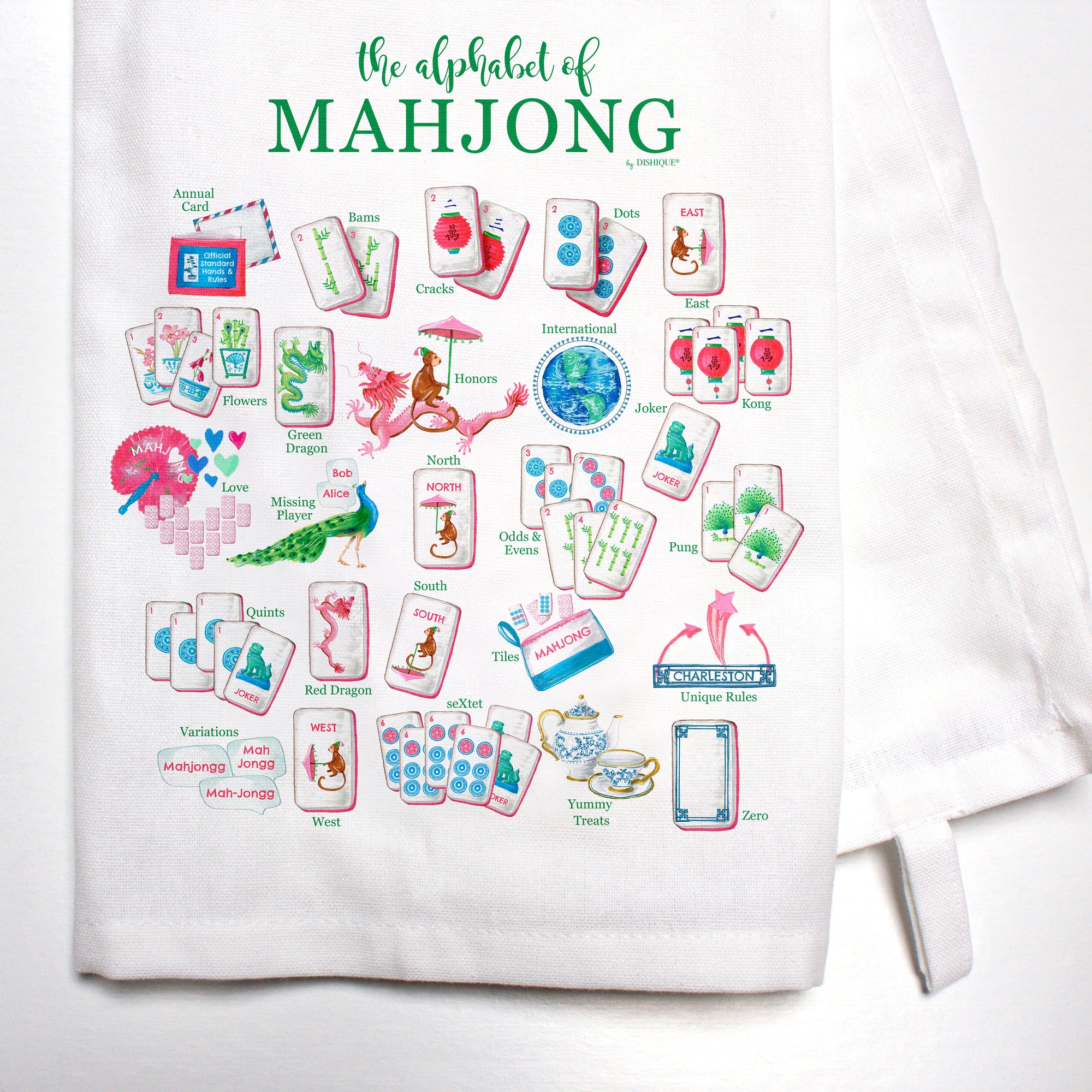 Mahjong Alphabet Bar Towel