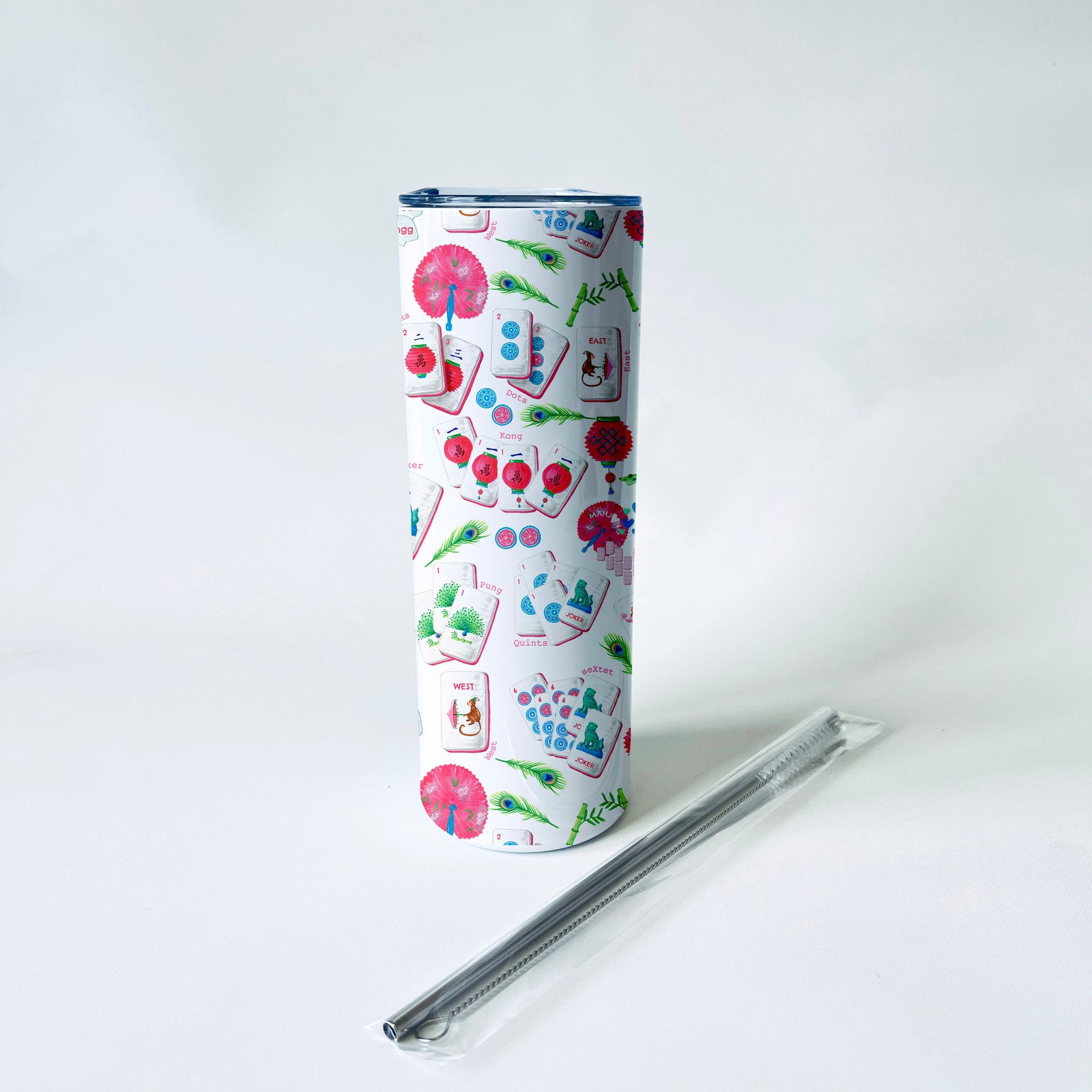 Mahjong Alphabet Pattern 20 oz. Skinny Tumbler