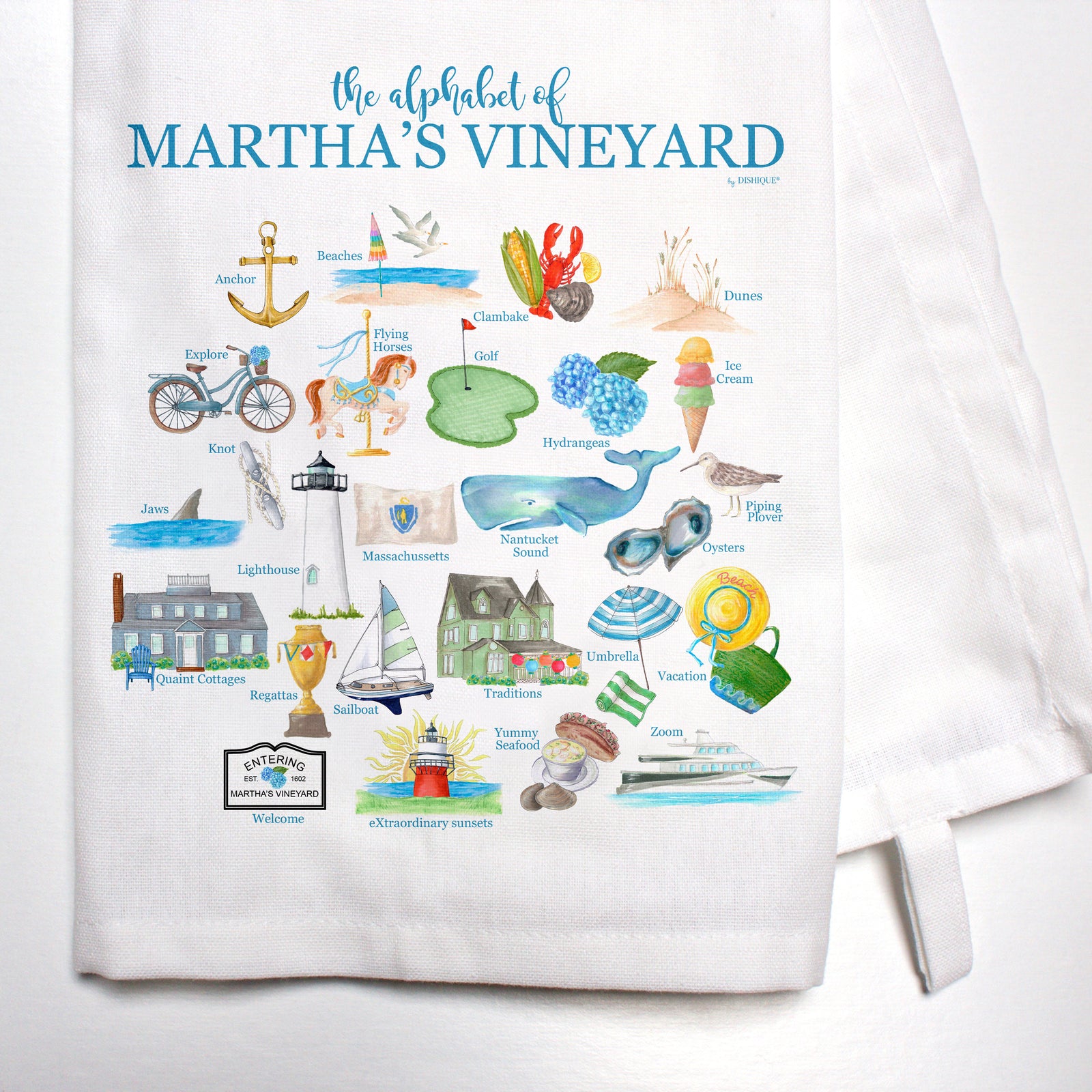 Martha's Vineyard Alphabet Bar Towel