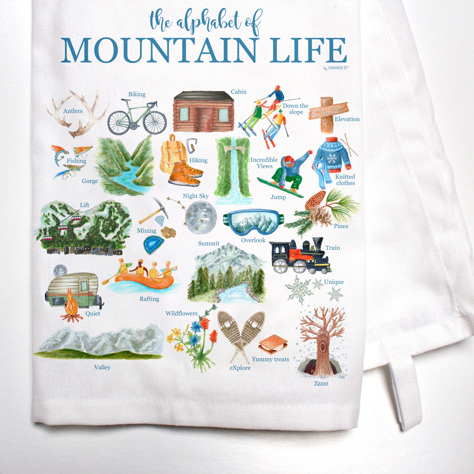 Mountain Life Alphabet Bar Towel