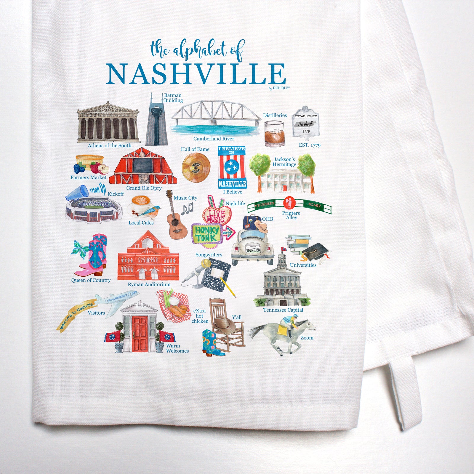 Nashville Alphabet Bar Towel