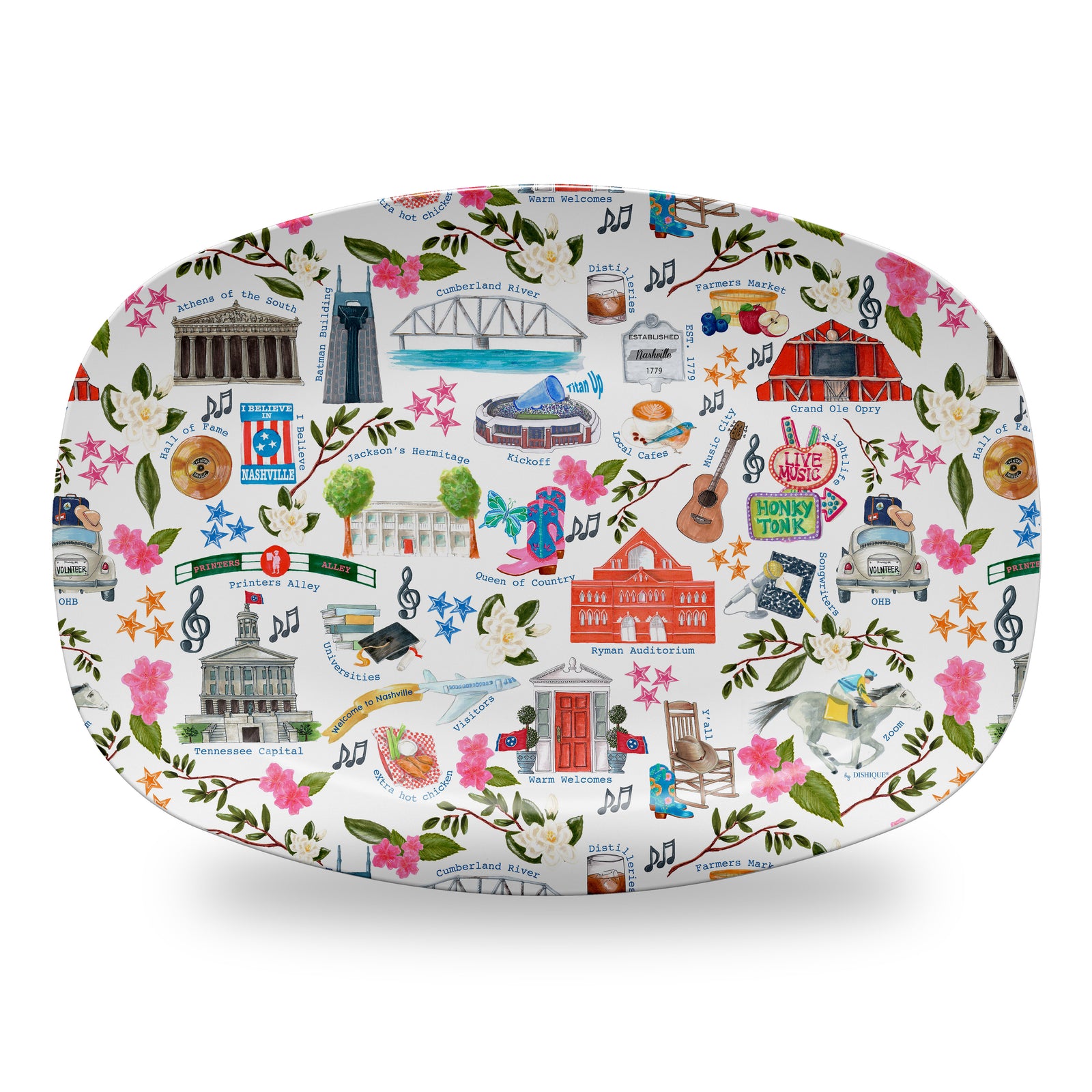 Nashville Alphabet Pattern 14" DecoWare Polymer Platter