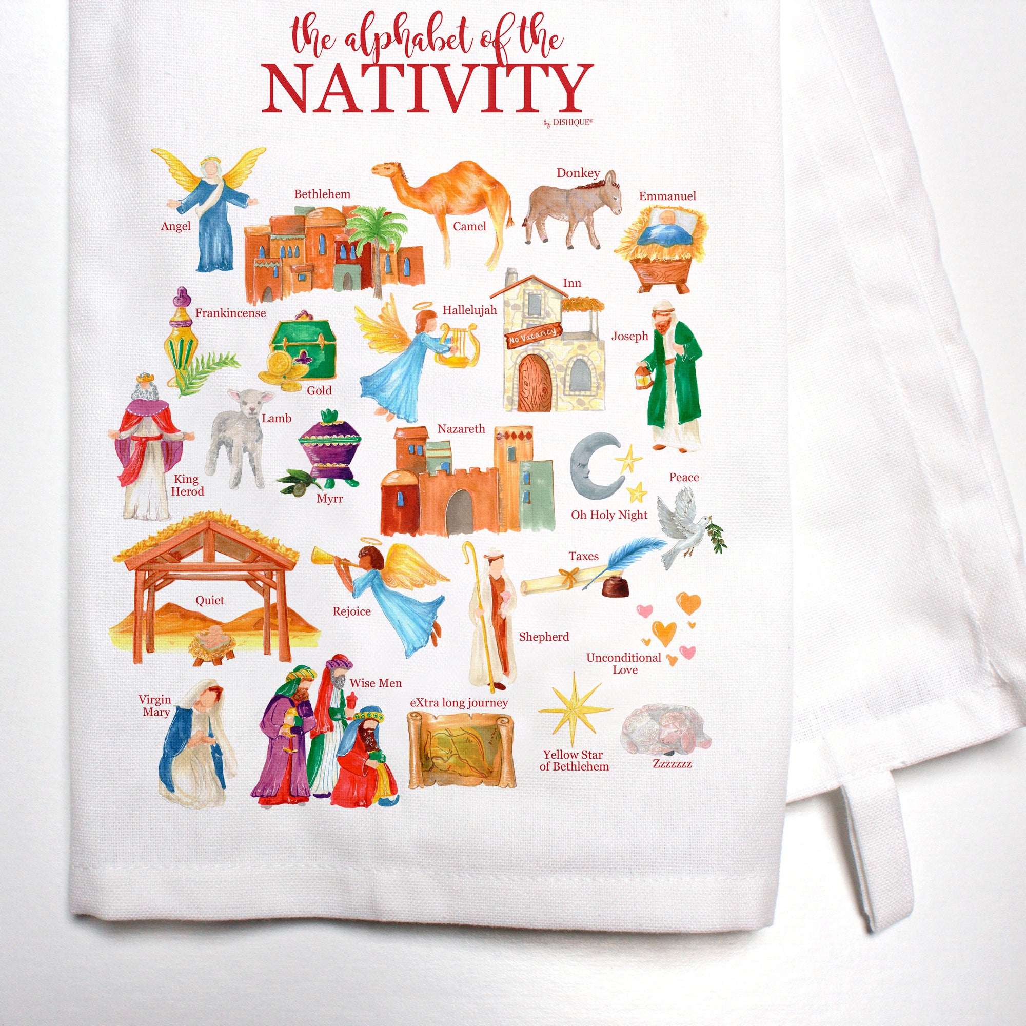 Nativity Alphabet Bar Towel