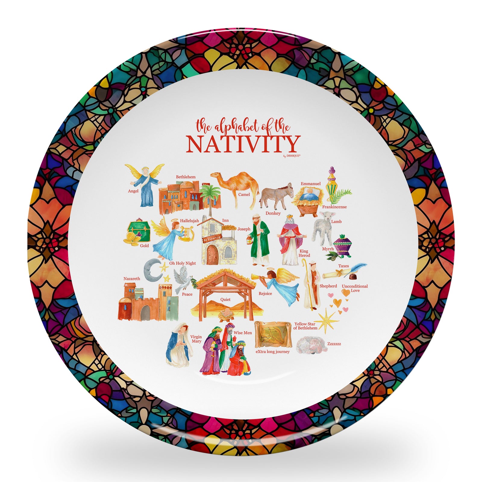 Nativity Alphabet 10" DecoWare Plastic Plate