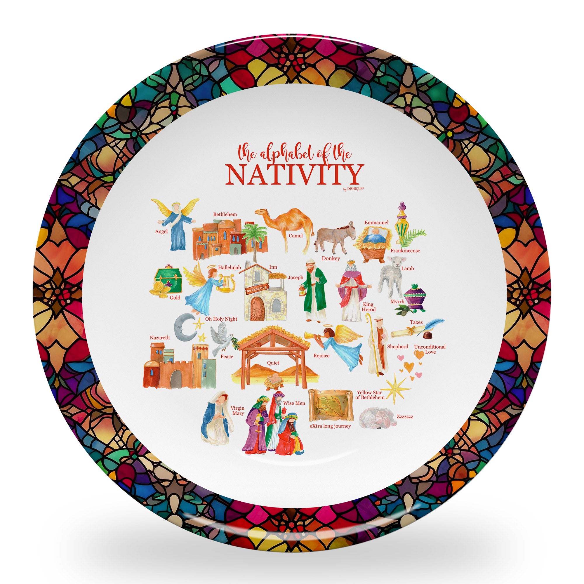Nativity Alphabet 10" Thermosaf Plastic Plate