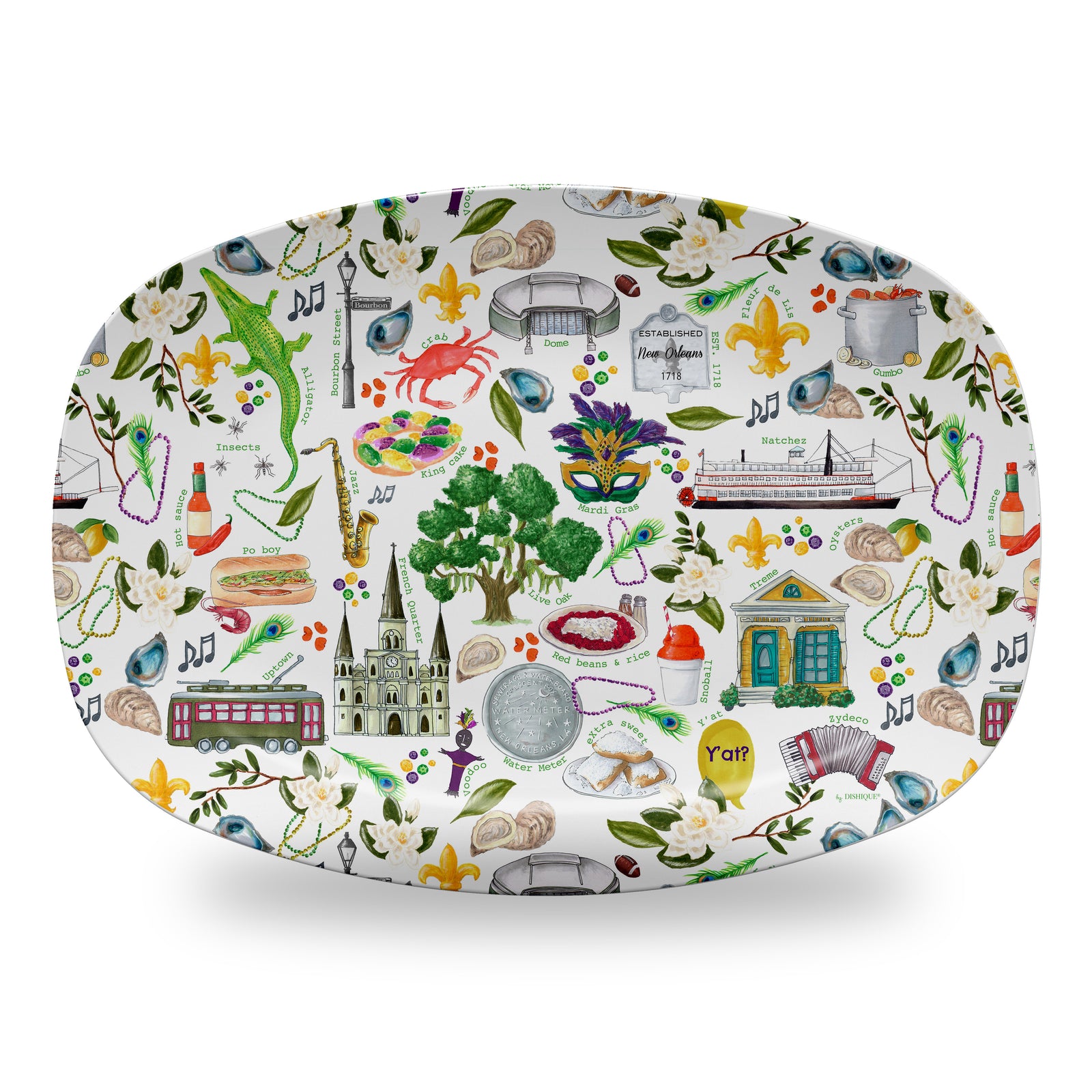 New Orleans Alphabet Pattern 14" DecoWare Polymer Platter