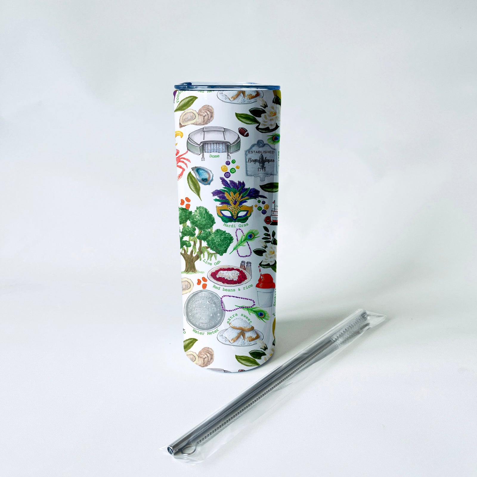 New Orleans Alphabet Pattern 20 oz. Skinny Tumbler