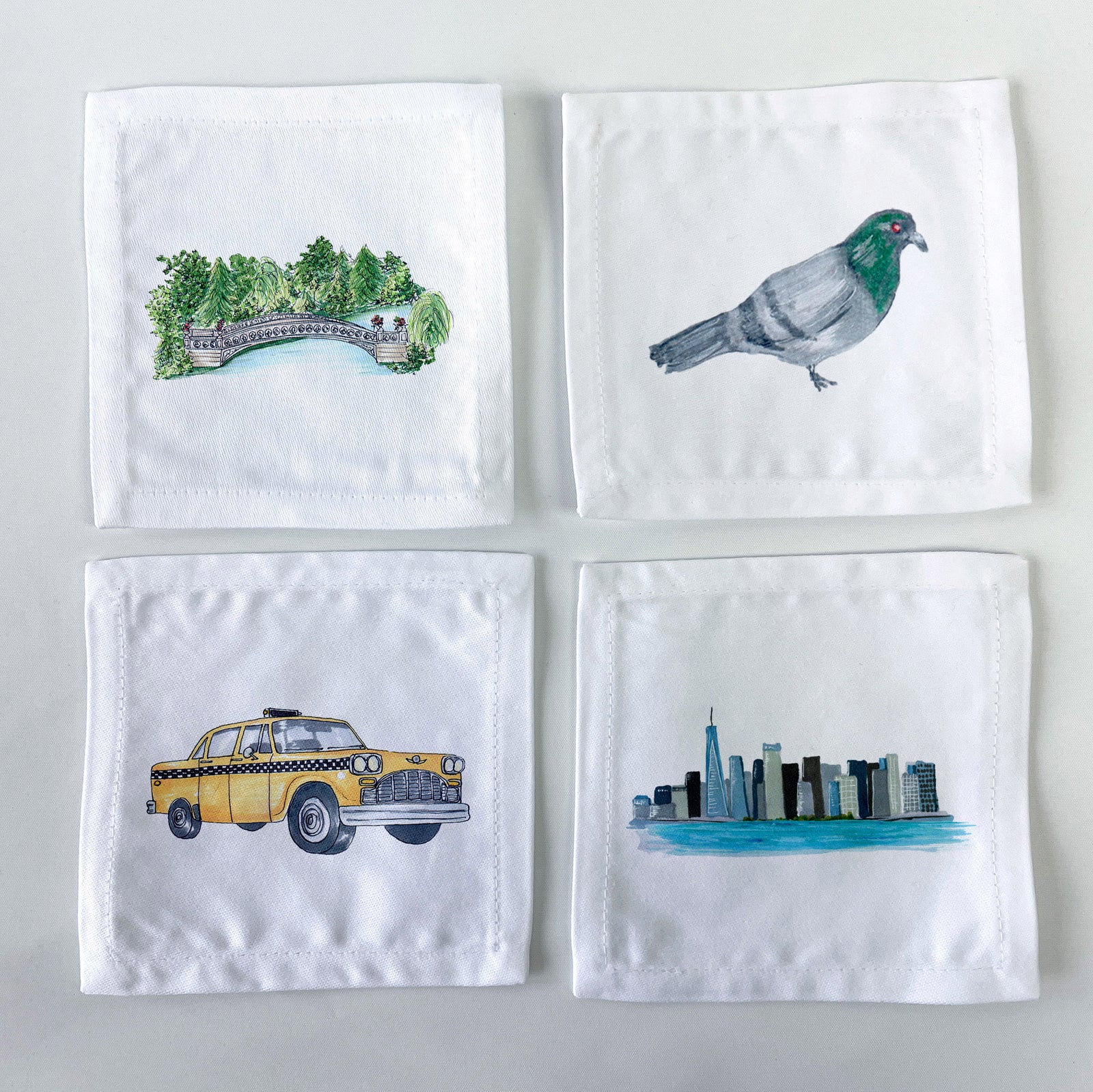 New York City Themed Cocktail Napkins Set of 4