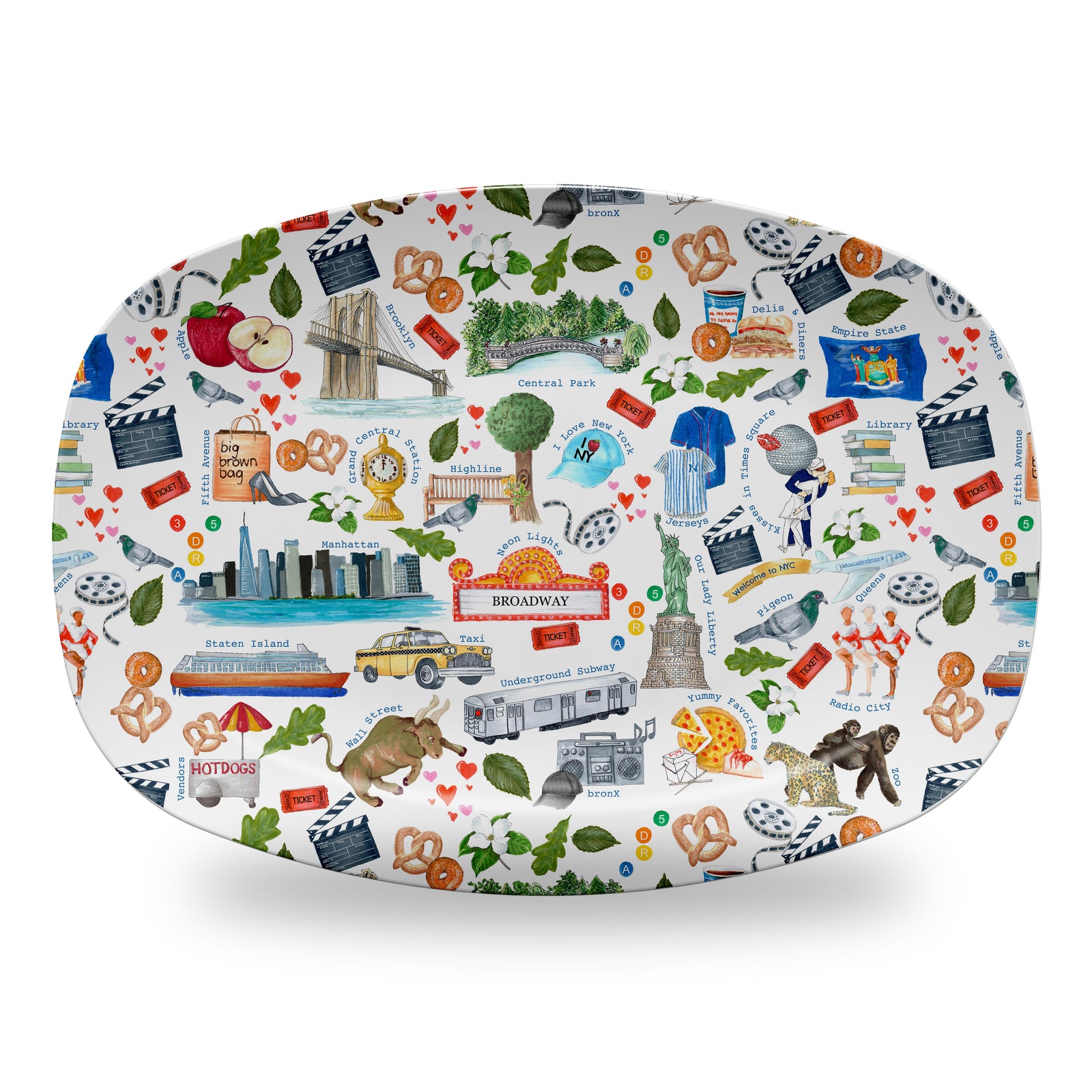New York City Alphabet Pattern 14" DecoWare Polymer Platter
