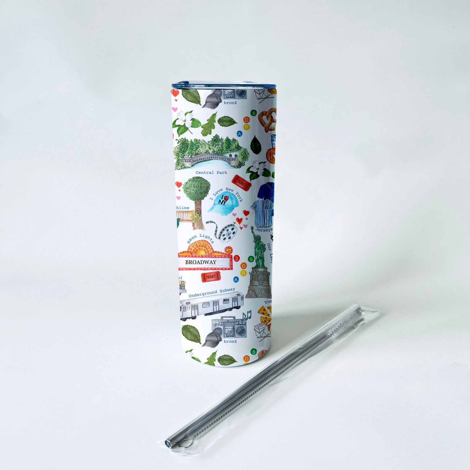 New York City Alphabet Pattern 20 oz. Skinny Tumbler