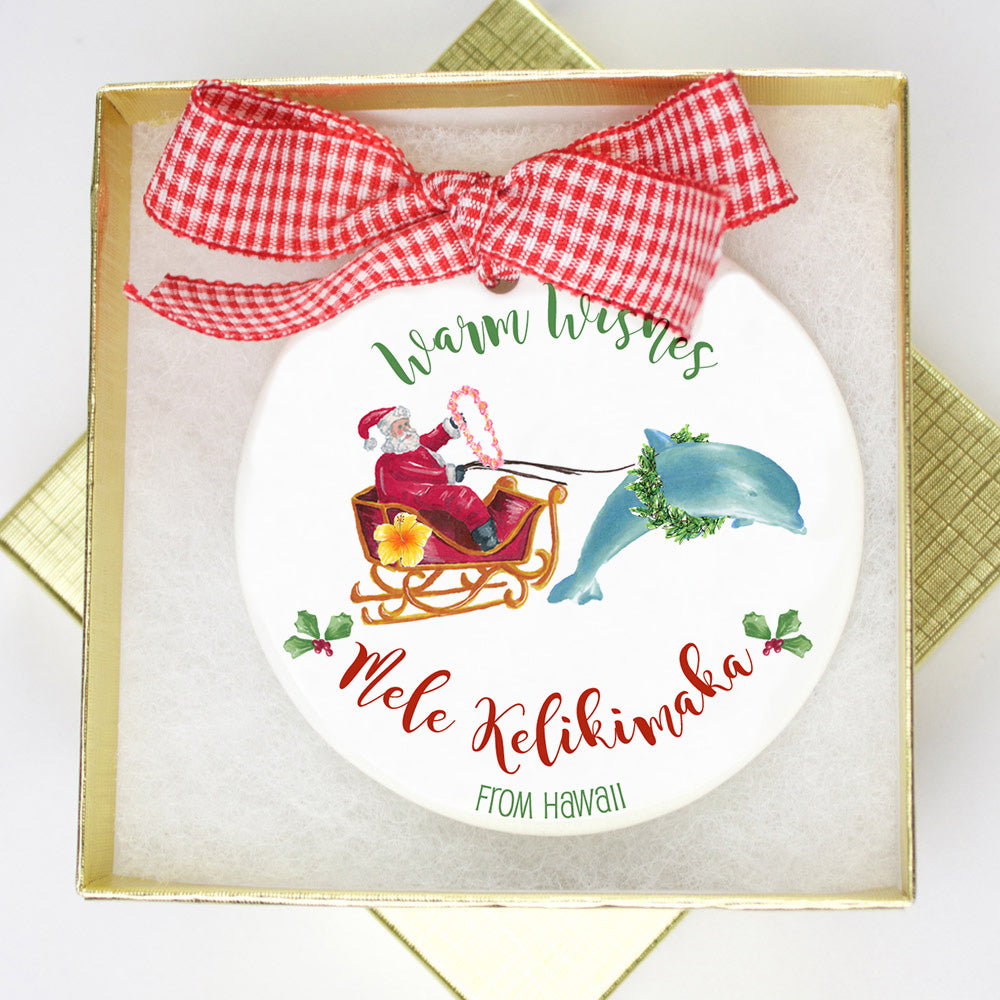 Hawaii Warm Wishes Christmas Ornament