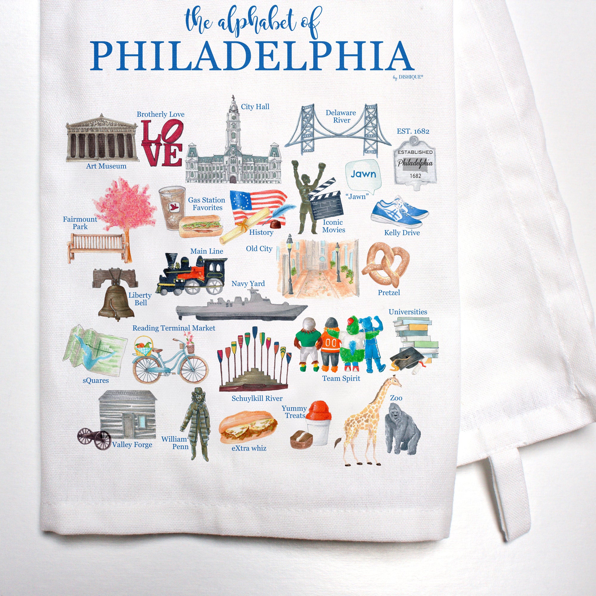 Philadelphia Alphabet Bar Towel