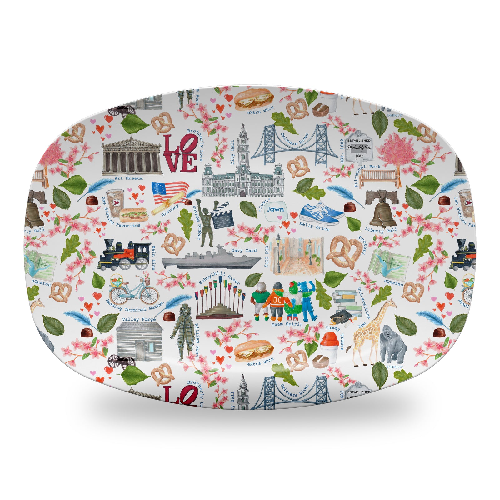 Philadelphia Alphabet Pattern 14" DecoWare Polymer Platter