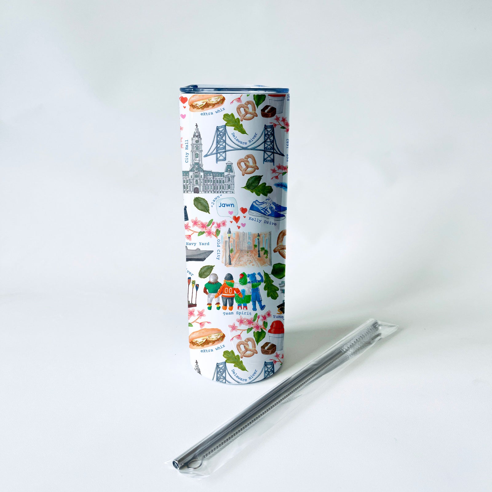 Philadelphia Alphabet Pattern 20 oz. Skinny Tumbler