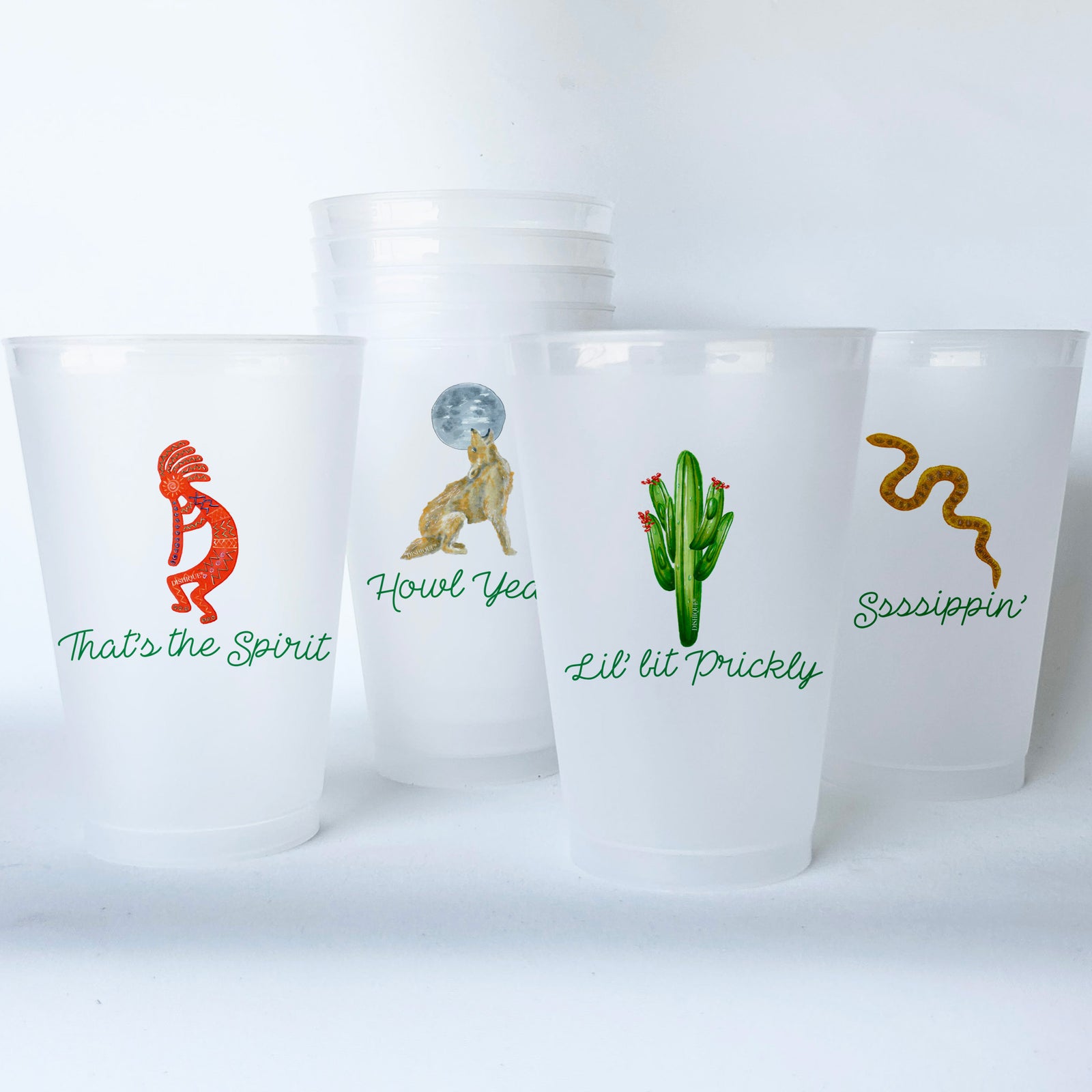 Arizona Themed Conversational Shatterproof 20 oz Plastic Cups; set of 8