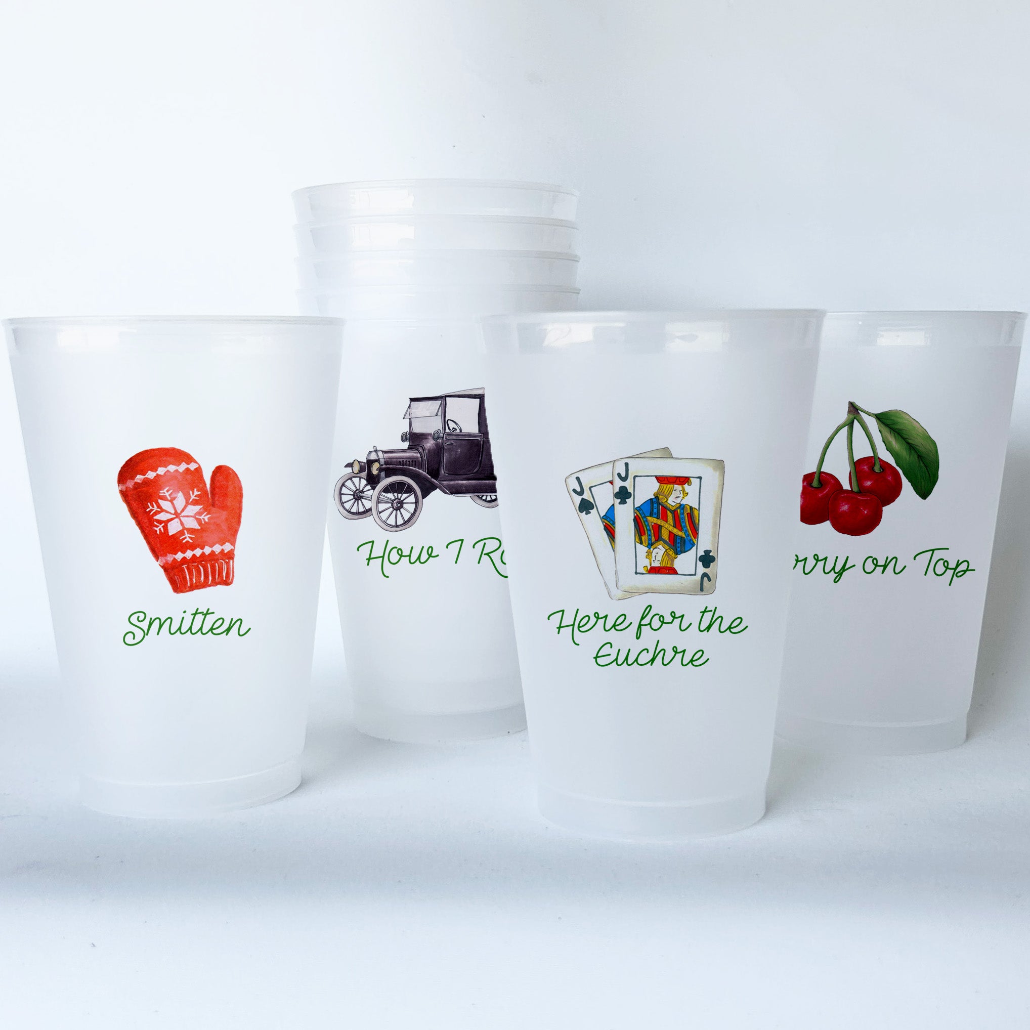 Michigan Themed Conversational Shatterproof 20 oz Plastic Cups; set of