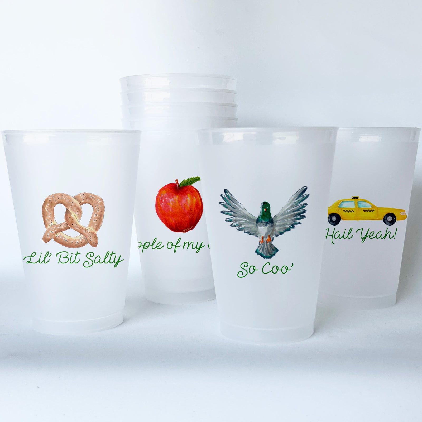 New York City Themed Conversational Shatterproof 20 oz Plastic Cups; set of 8 (Copy)