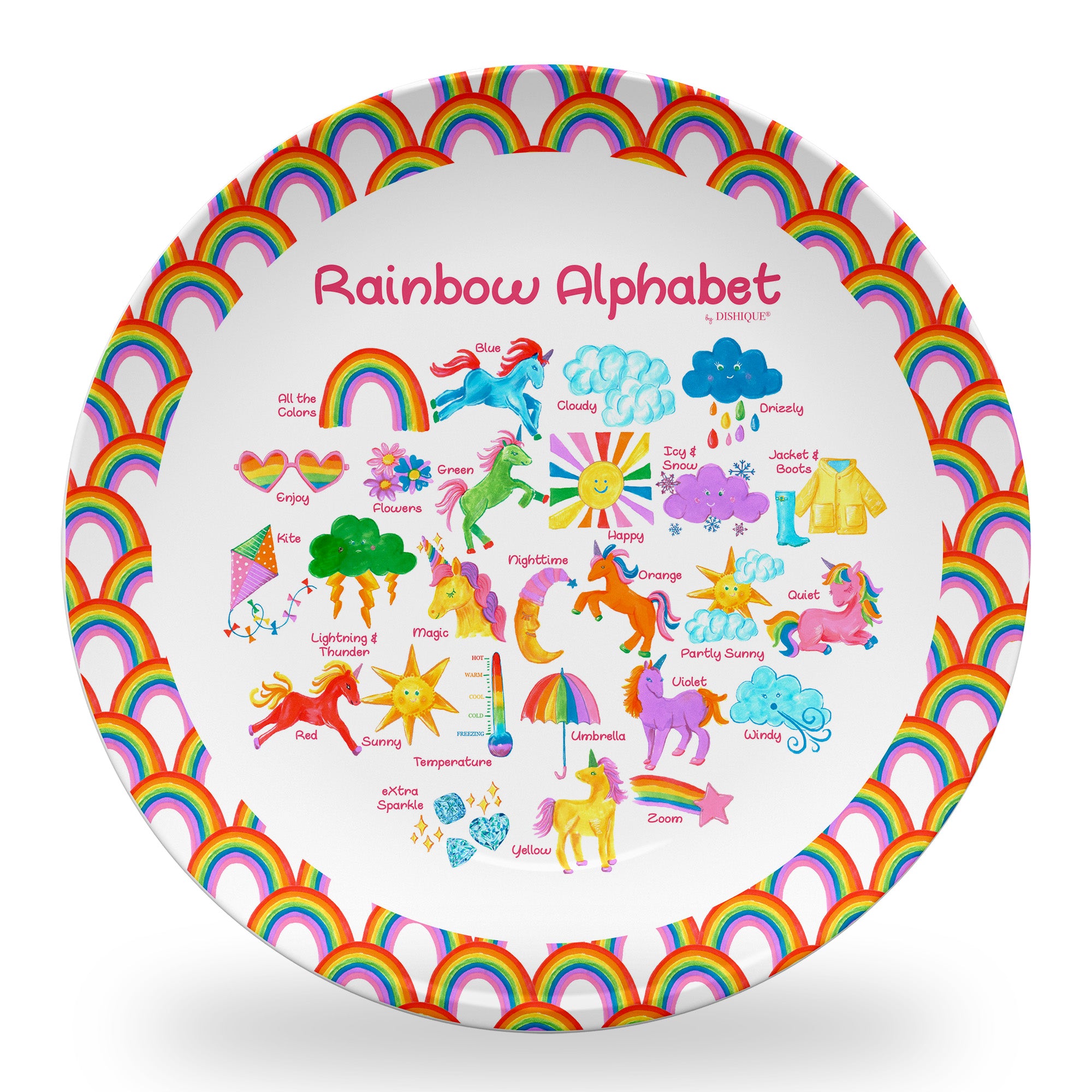 Rainbow Alphabet 10" Thermosaf Plastic Plate