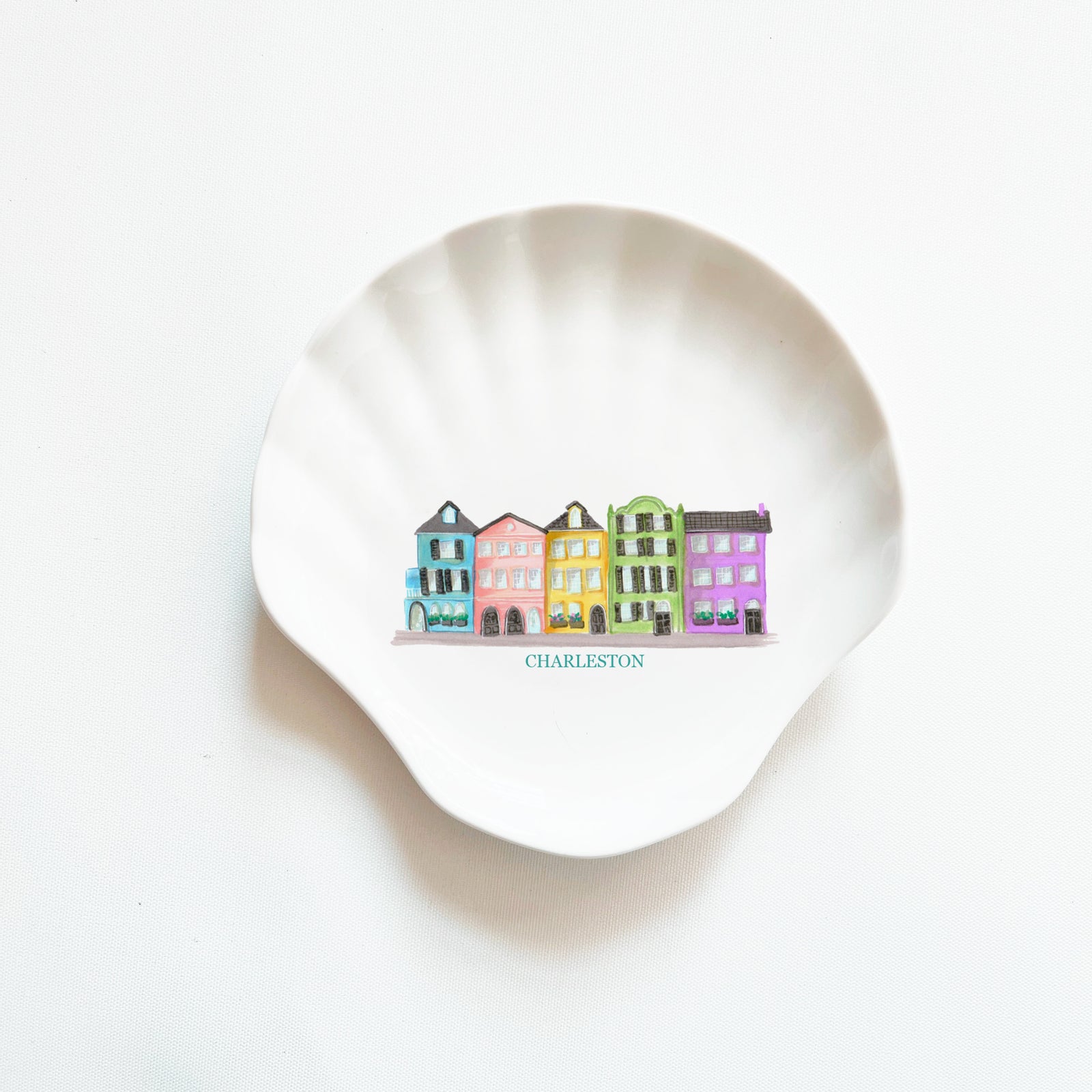 Charleston Rainbow Row Shell Shaped Dish