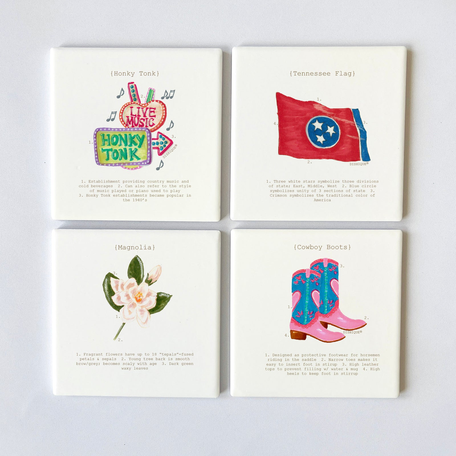 Nashville Analysis Square 4" Coaster Set