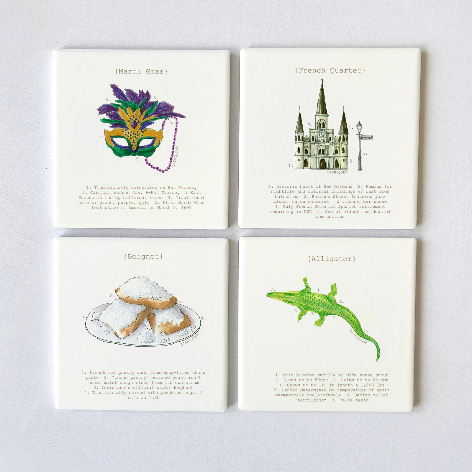 New Orleans Analysis Square 4" Coaster Set