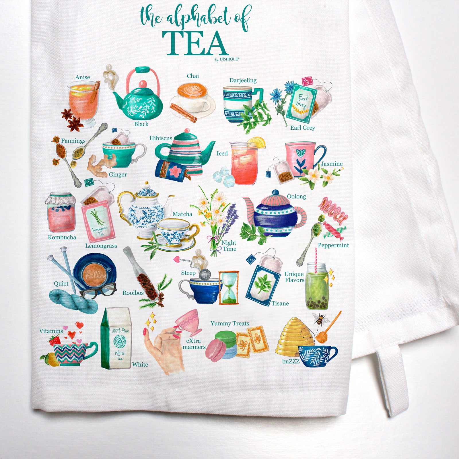 Tea Alphabet Bar Towel