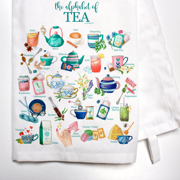 Tea Alphabet Bar Towel - Dishique