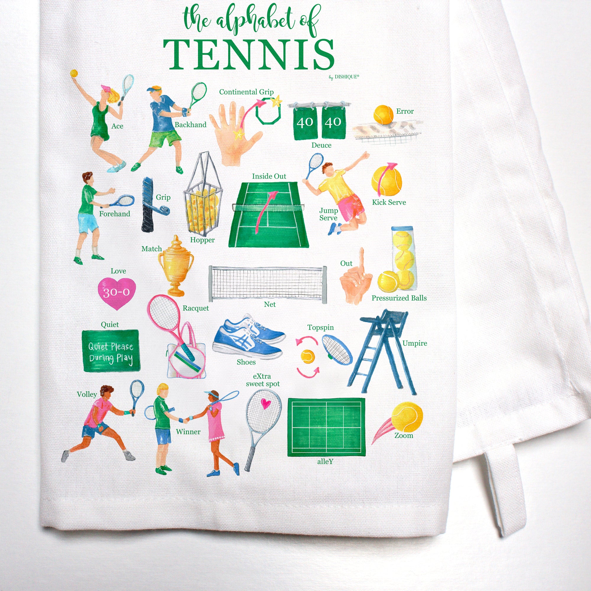 Tennis Alphabet Bar Towel