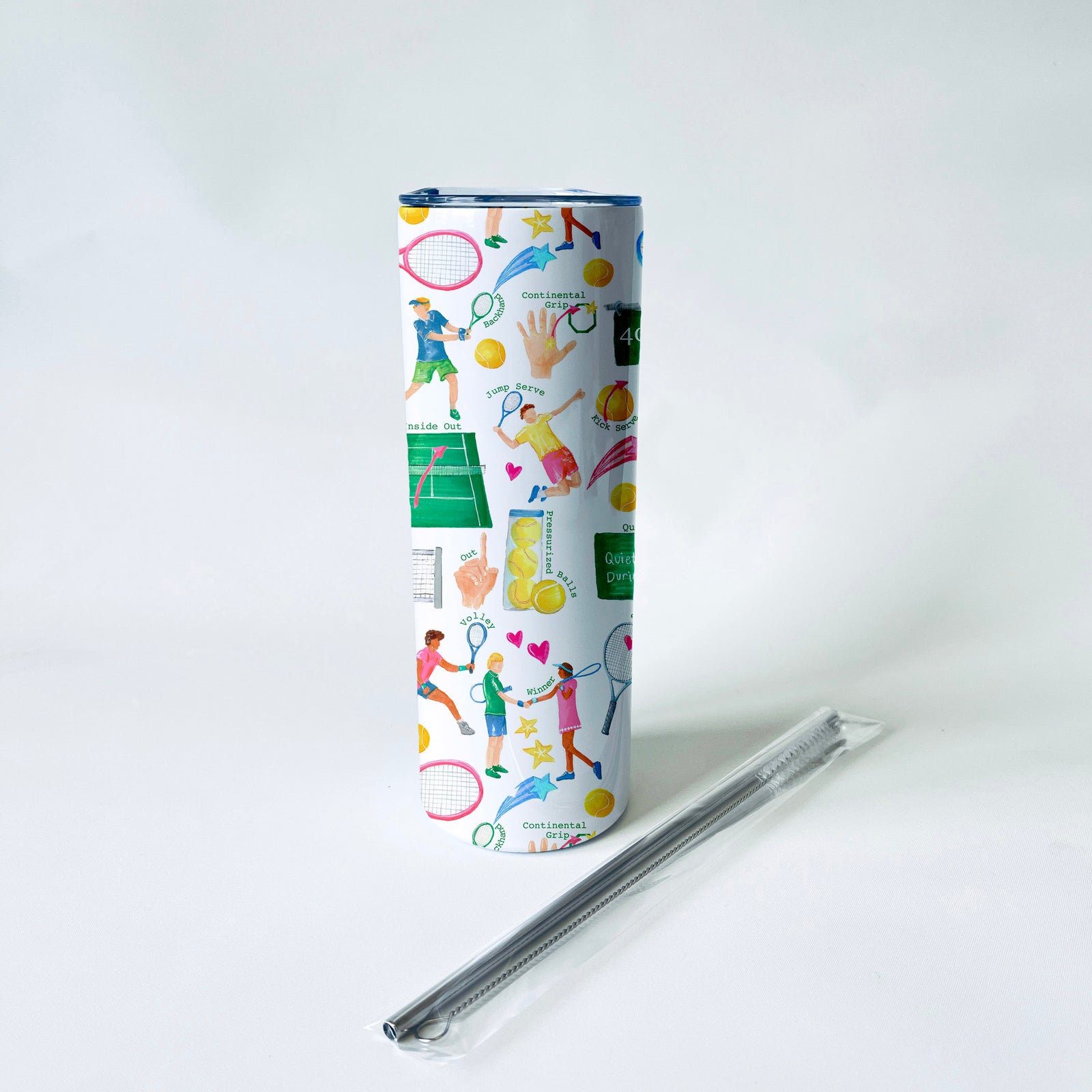 Tennis Alphabet Pattern 20 oz. Skinny Tumbler