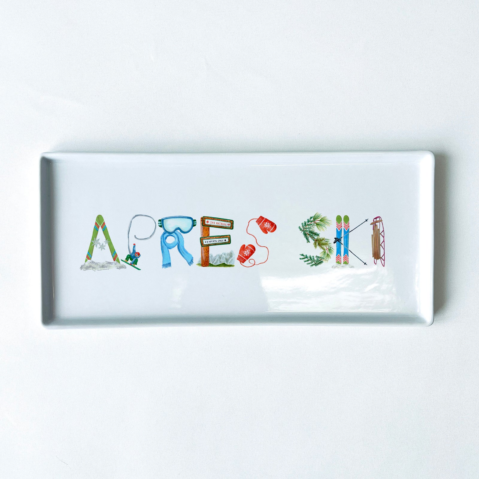 Apres Ski Icons Typography Tray 10.5" Long