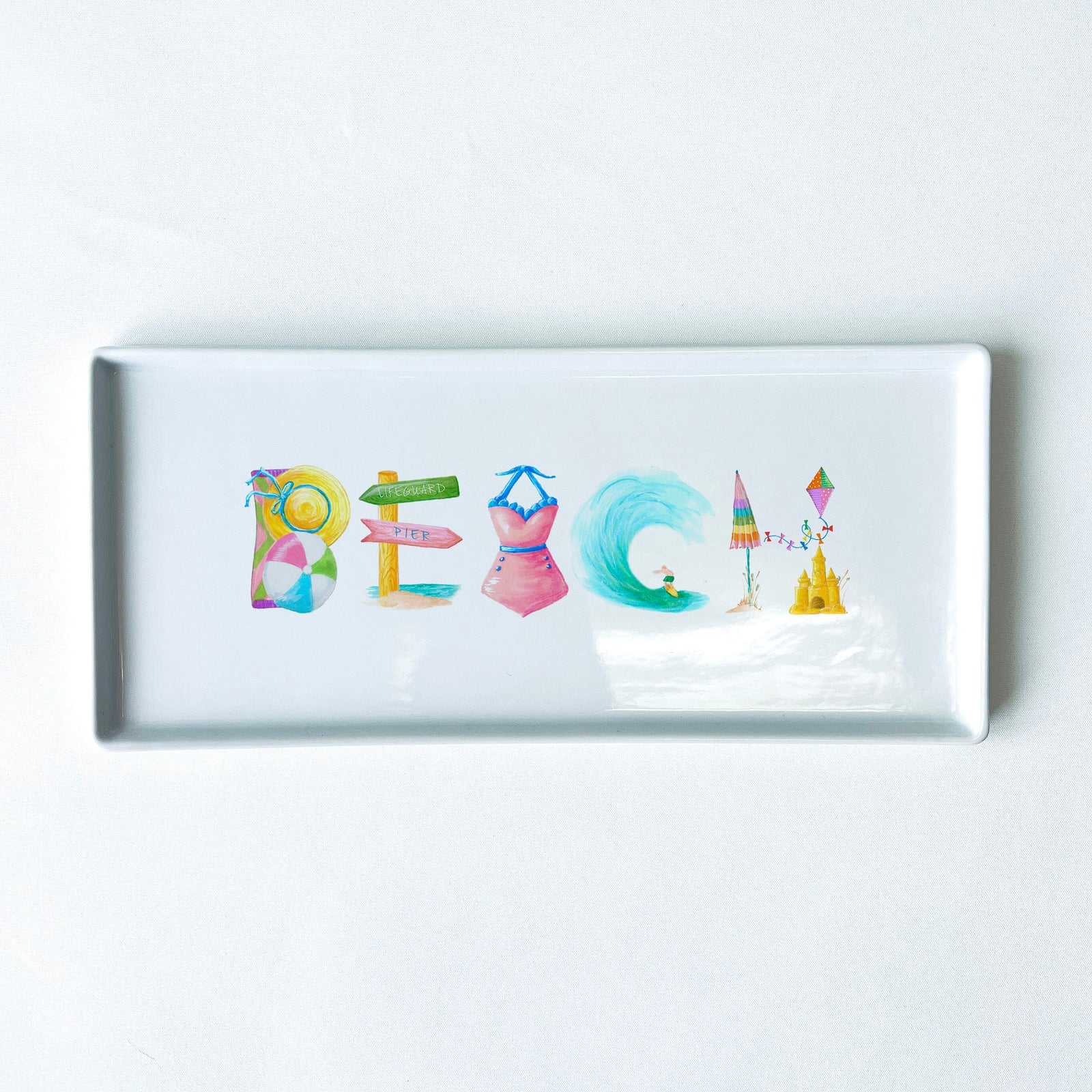 Beach Icons Typography Tray 10.5" Long