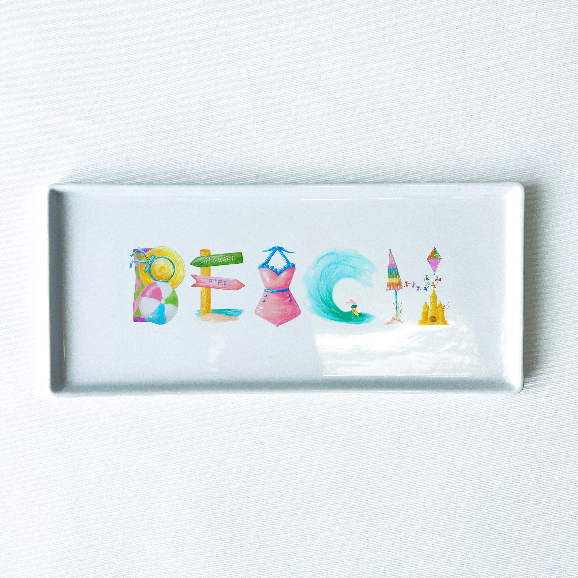 Beach Icons Typography Tray 10.5" Long