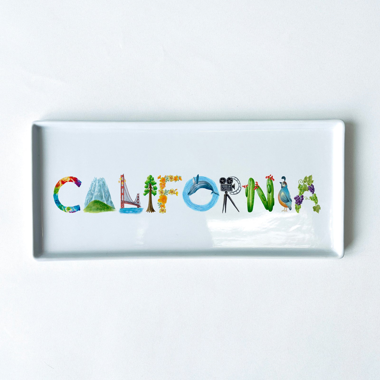 California Icons Typography Tray 10.5" Long
