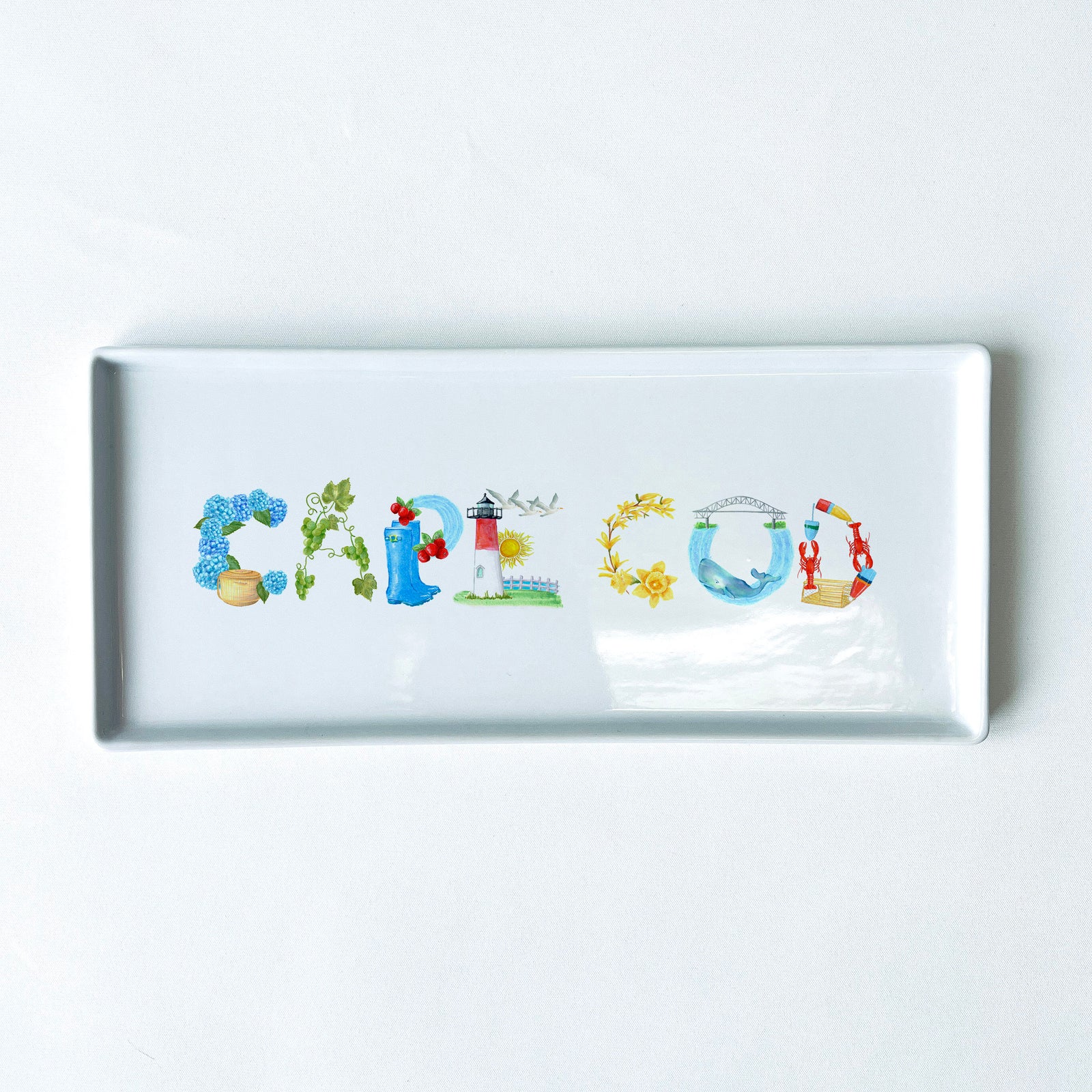 Cape Cod Icons Typography Tray 10.5" Long
