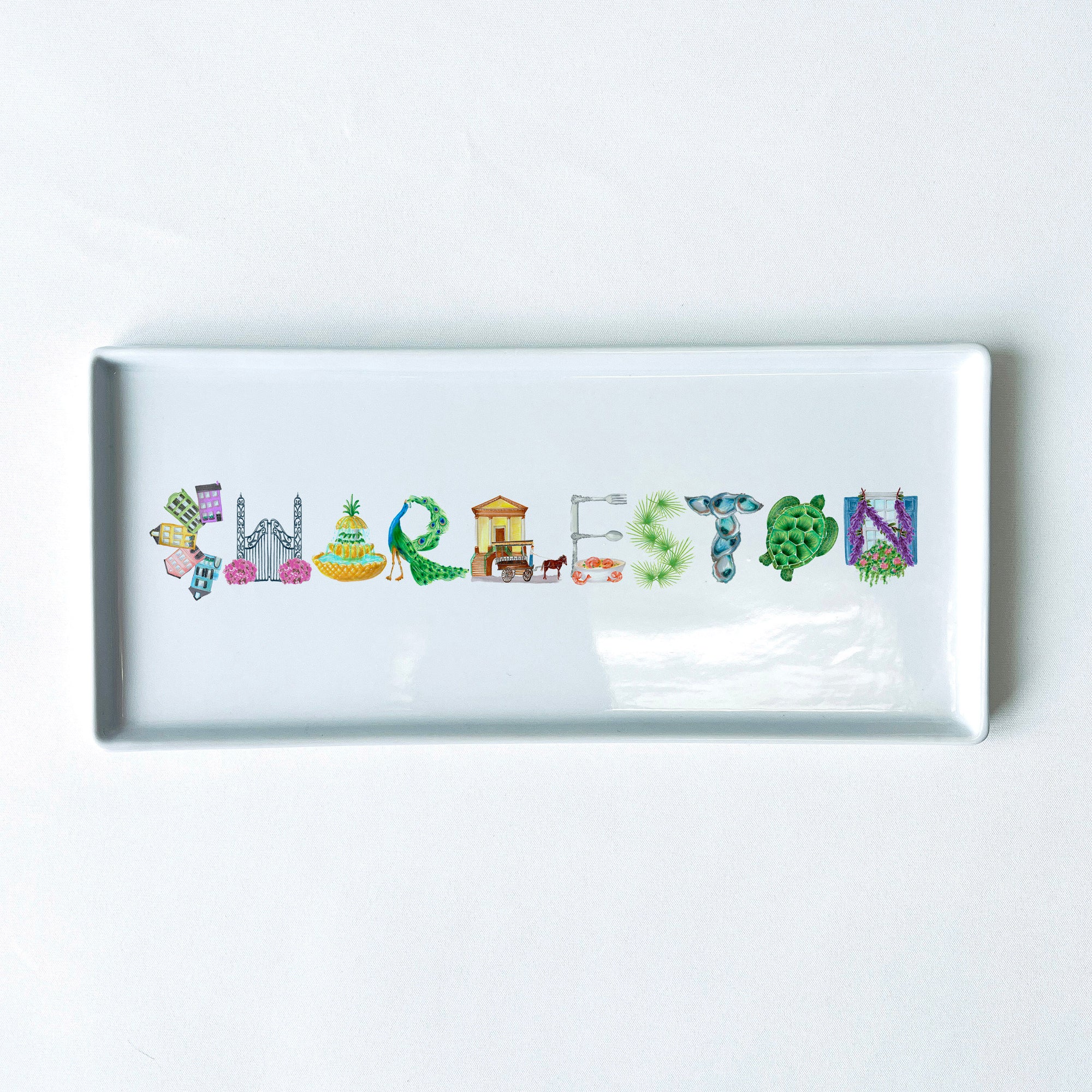 Charleston Icons Typography Tray 10.5" Long