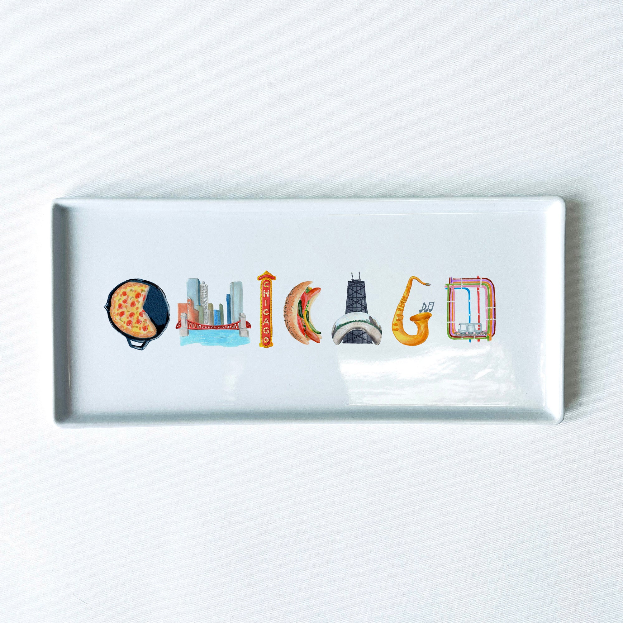 Chicago Icons Typography Tray 10.5" Long