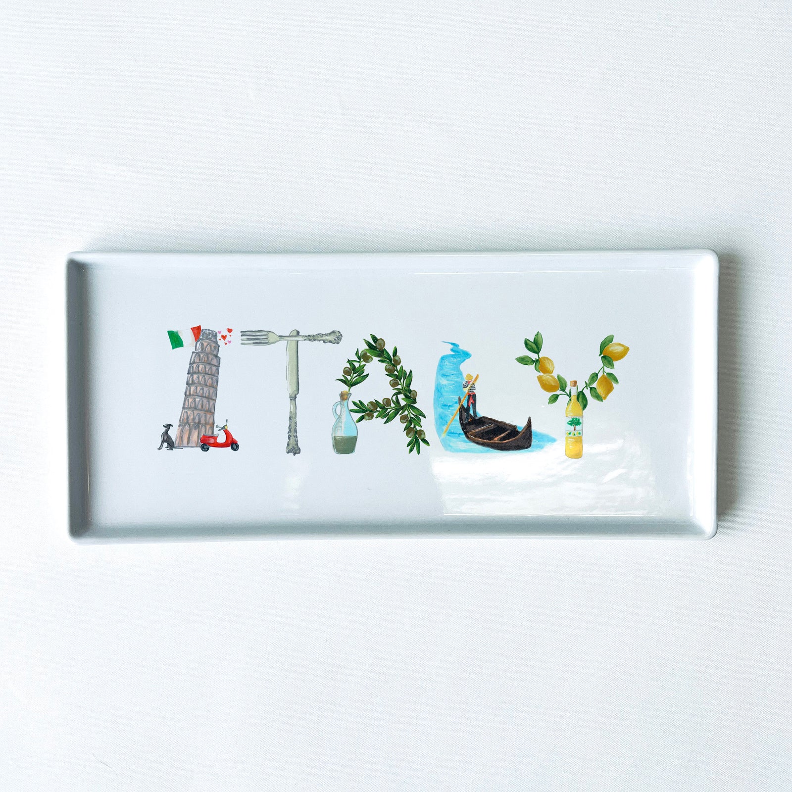 Italy Icons Typography Tray 10.5" Long