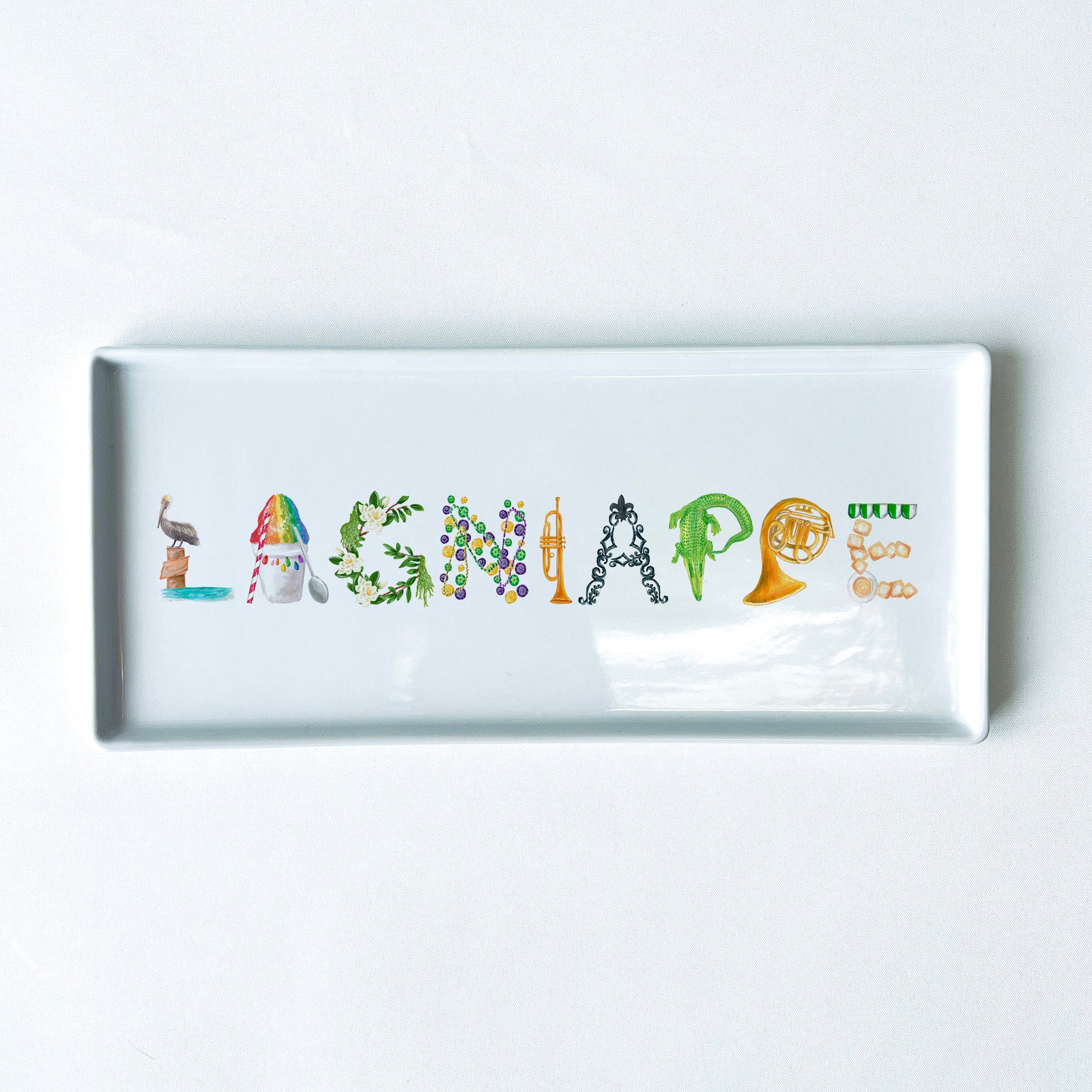Lagniappe Icons Typography Tray 10.5" Long