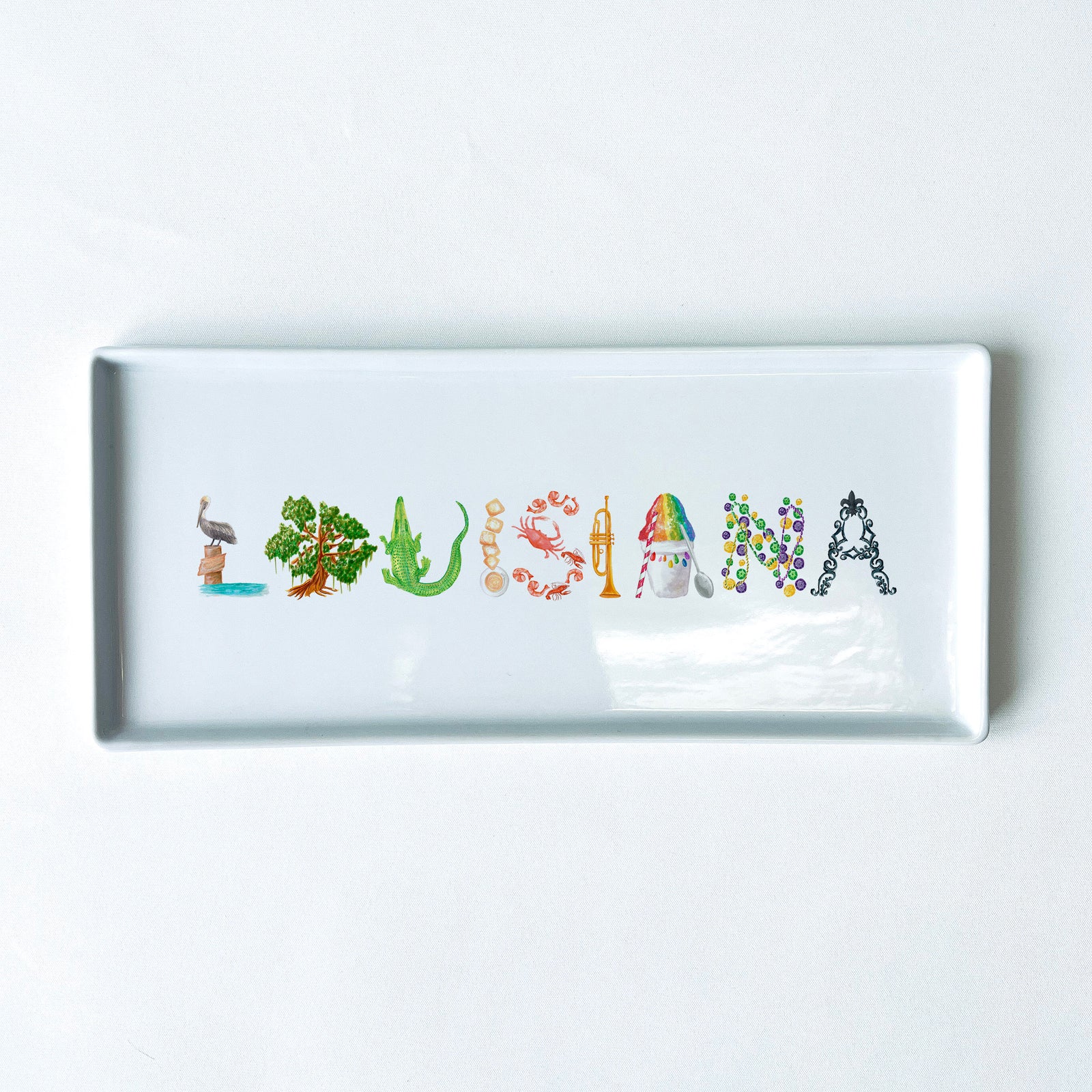 Louisiana Icons Typography Tray 10.5" Long