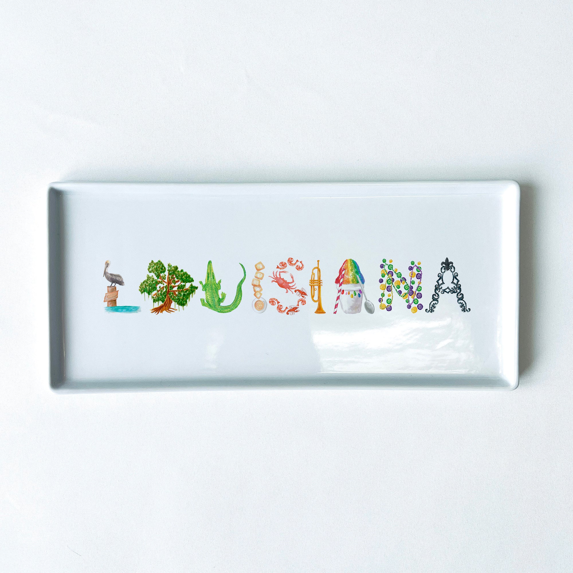 Louisiana Icons Typography Tray 10.5" Long