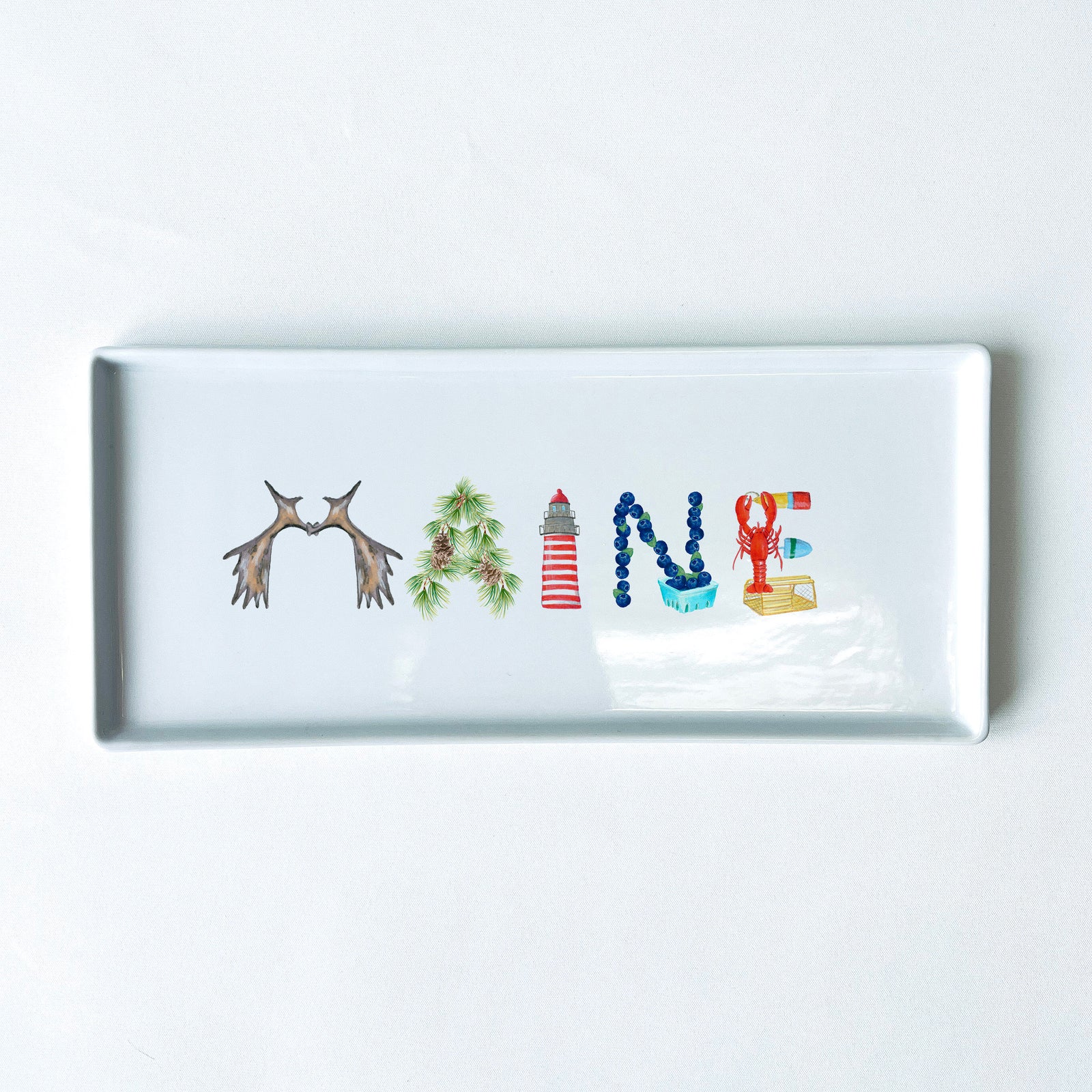 Maine Icons Typography Tray 10.5" Long