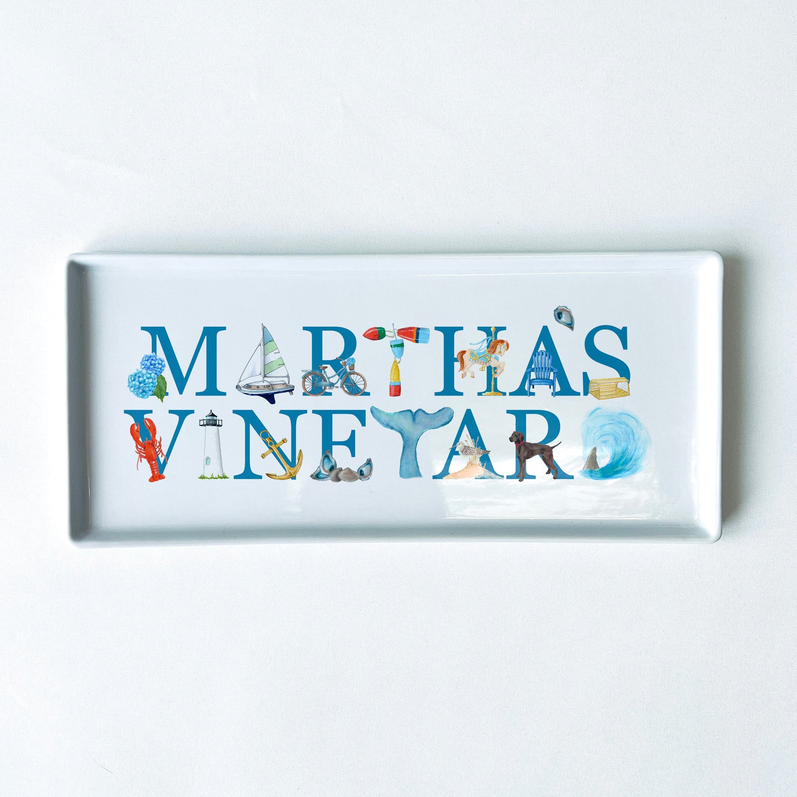 Martha's Vineyard Icons Typography Tray 10.5" Long